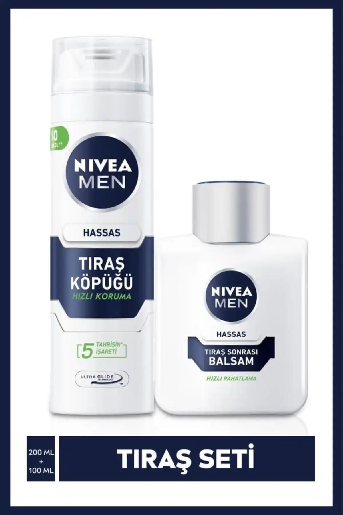 NIVEA MEN Erkek Hassas Tıraş Köpüğü ve Balsamı: Cilt Dostu Tıraş Bakım Seti