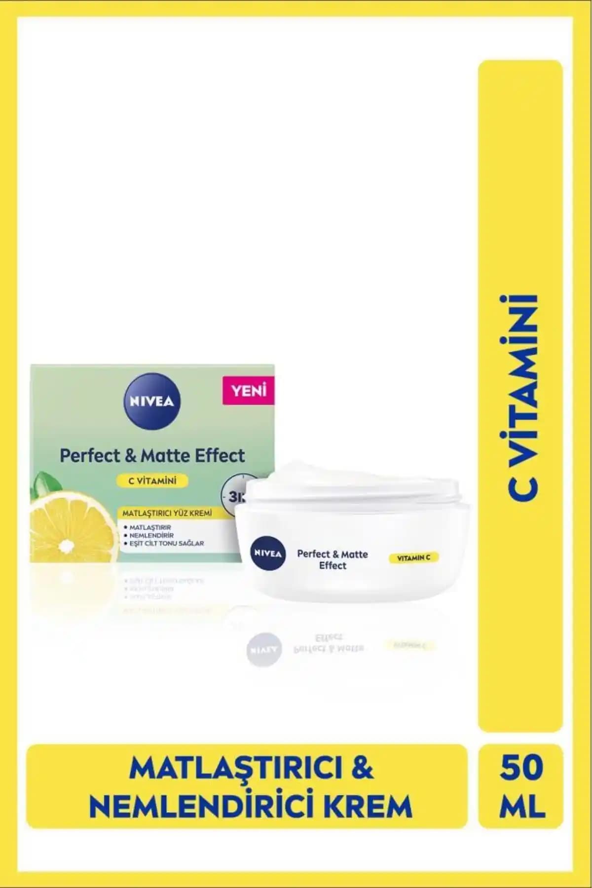 NIVEA Perfect & Matte Yağlı Ciltler İçin Matlaştırıcı ve Nemlendirici Krem 50 ml
