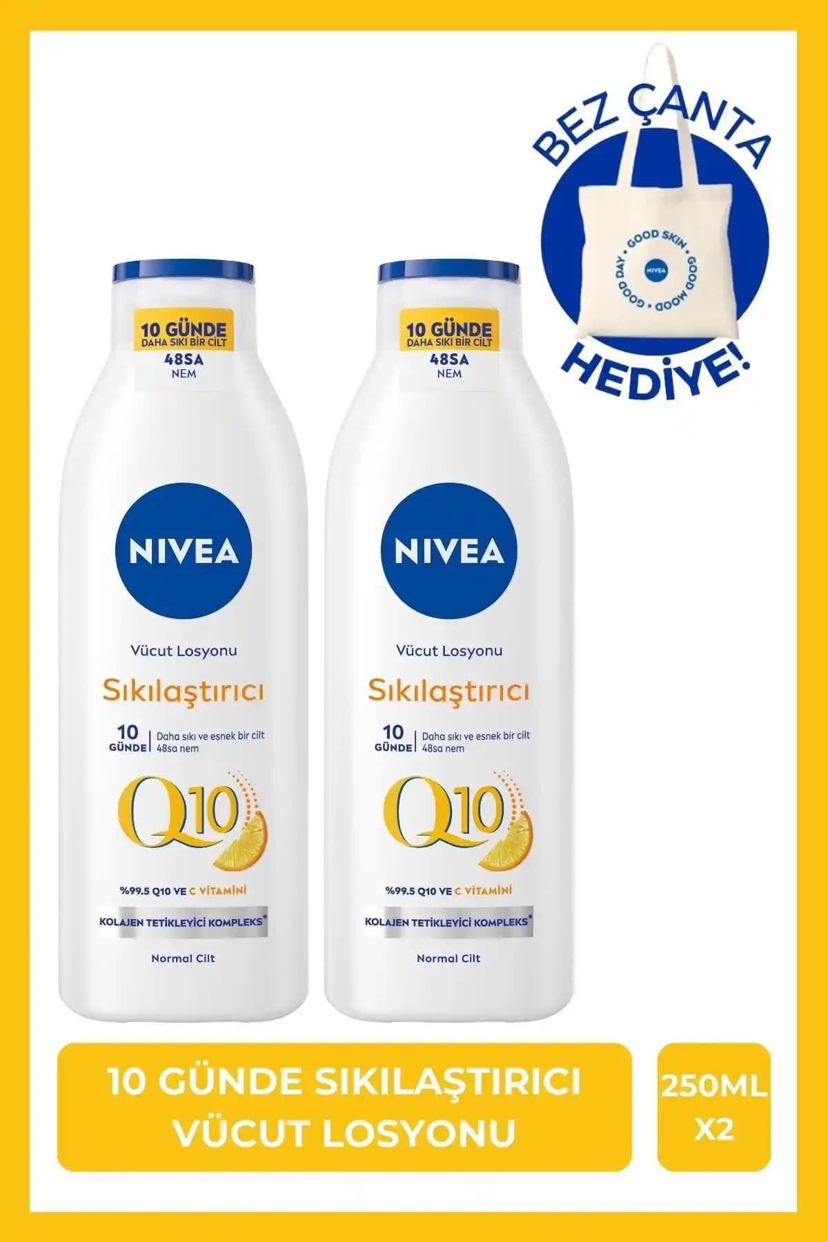 NIVEA Q10 Sıkılaştırıcı Vücut Losyonları Karşılaştırması 250ml ve 400ml Seçenekleri