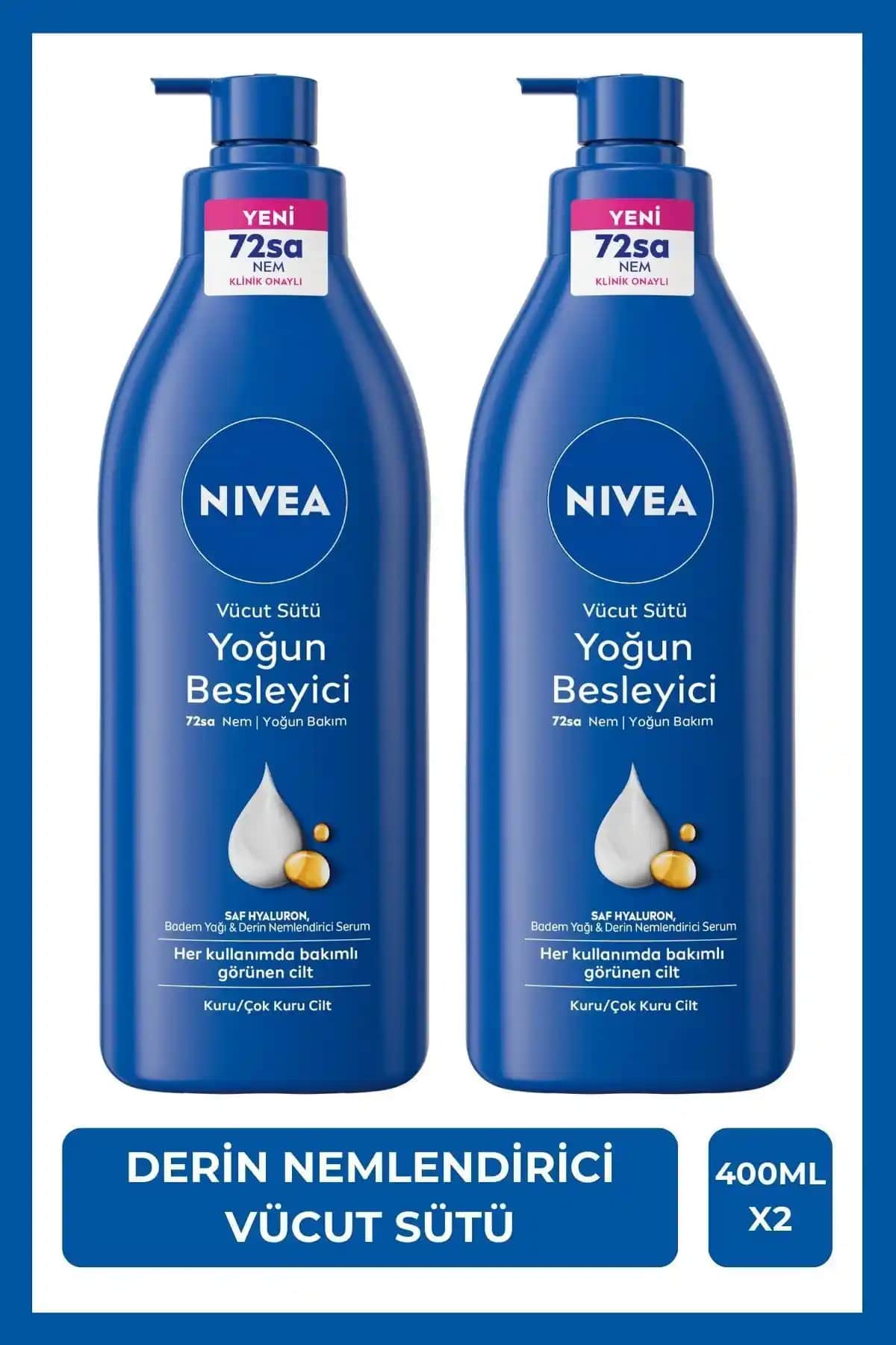 NIVEA Yoğun Besleyici Vücut Sütü Kuru Ciltler İçin Derin Nem Sağlayan Bakım Ürünü