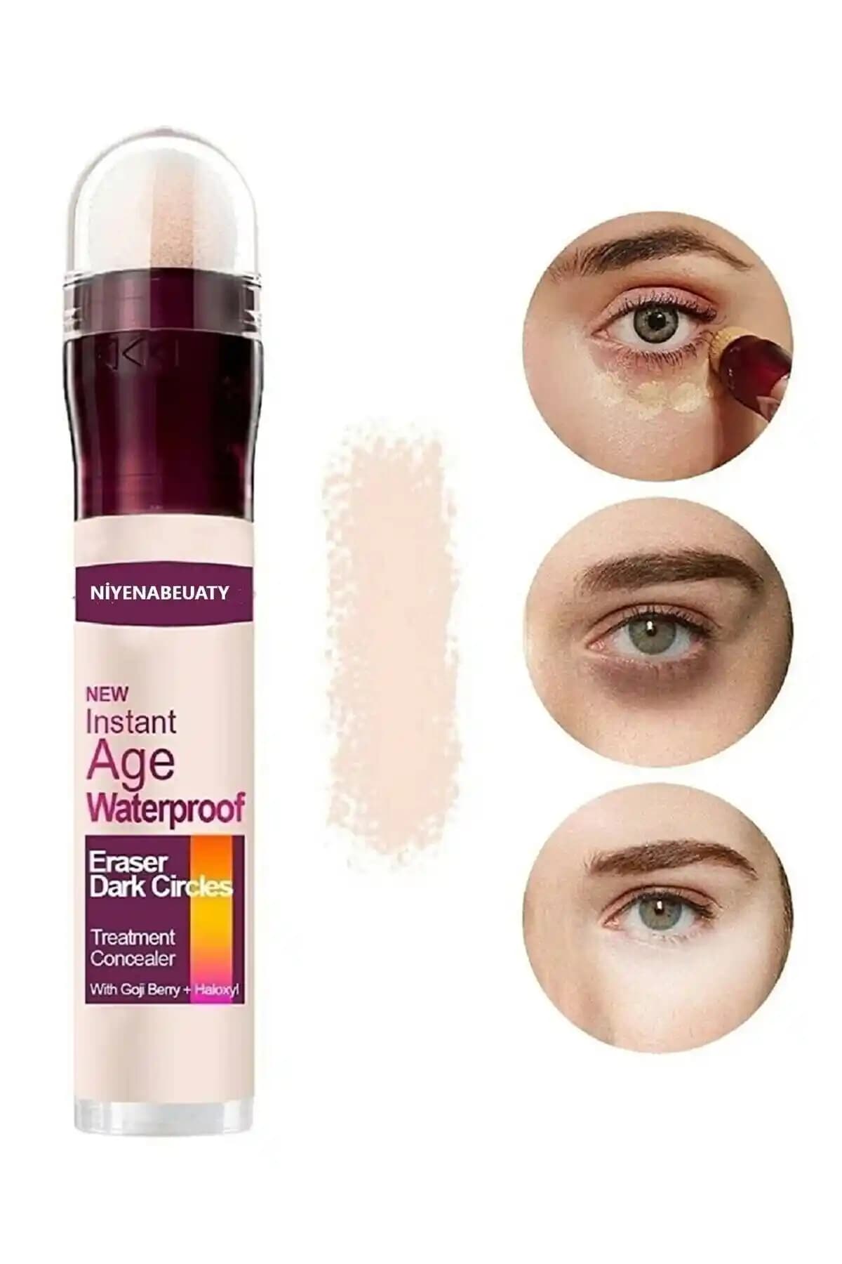 NİYENABEAUTY Süngerli Göz Altı Kapatıcı Orta Kapatıcılık ve Dayanıklılık Özellikleri