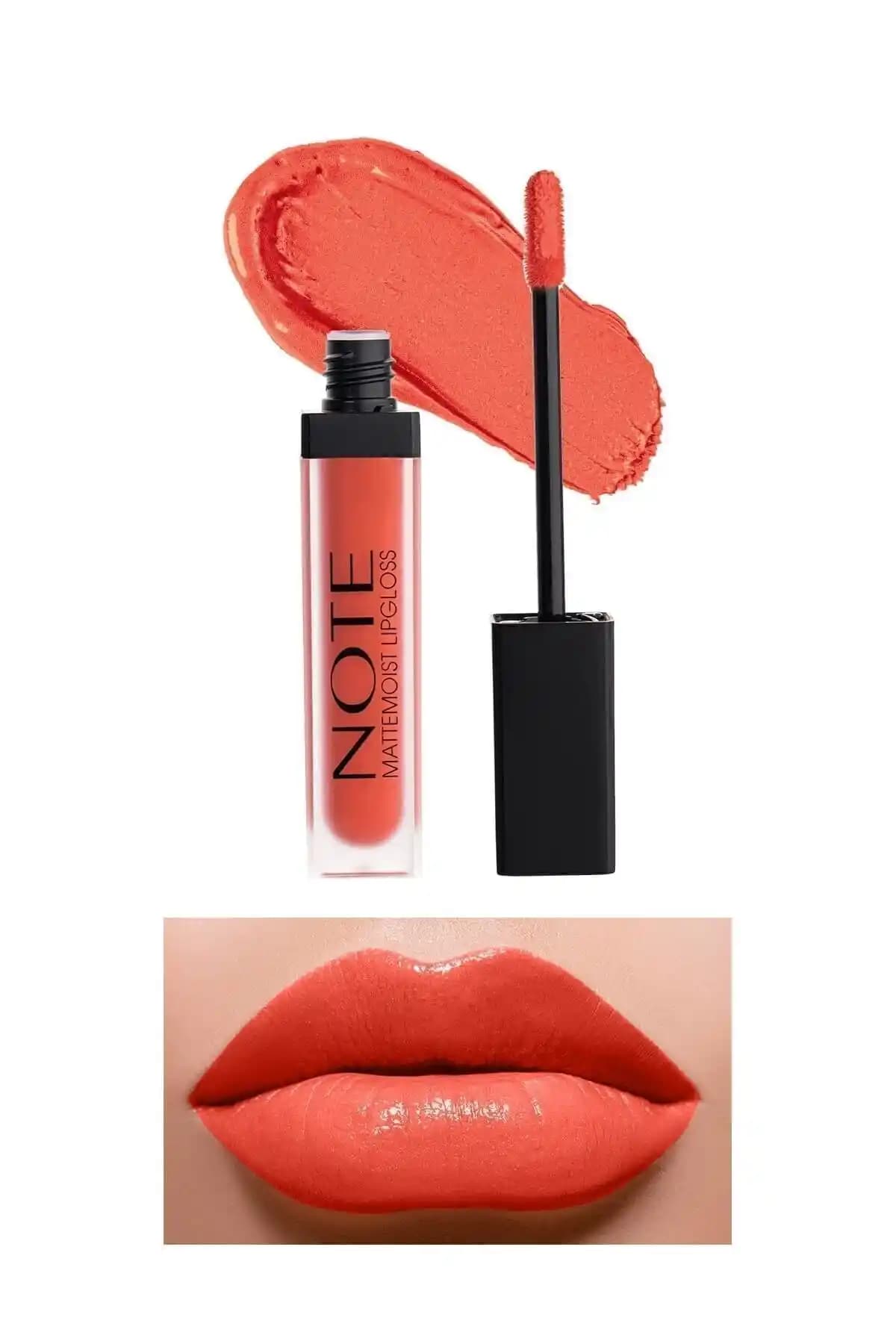 Note Cosmetics Mattemoist Lipgloss Yarı Mat Saten Bitişli Parlak Kırmızı Ruj