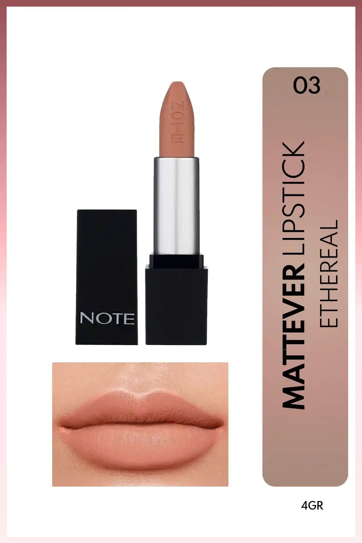 Note Cosmetics Mattever Ruj Doğal ve Şık Görünüm Sağlayan Kaliteli Dudak Rujları