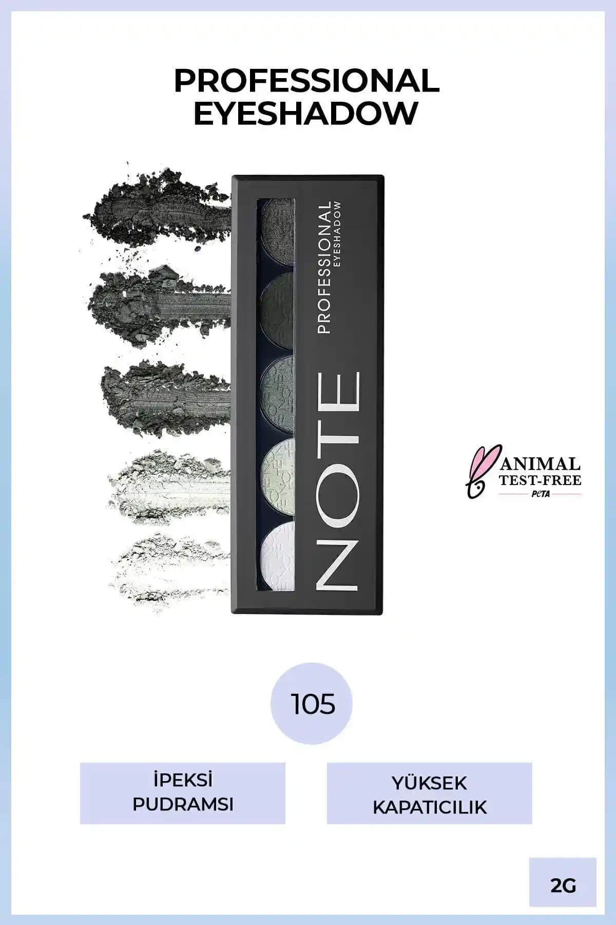 Note Cosmetics Profesyonel Göz Farı Paleti 105 Back To Black Çok Renkli ve Kalıcı