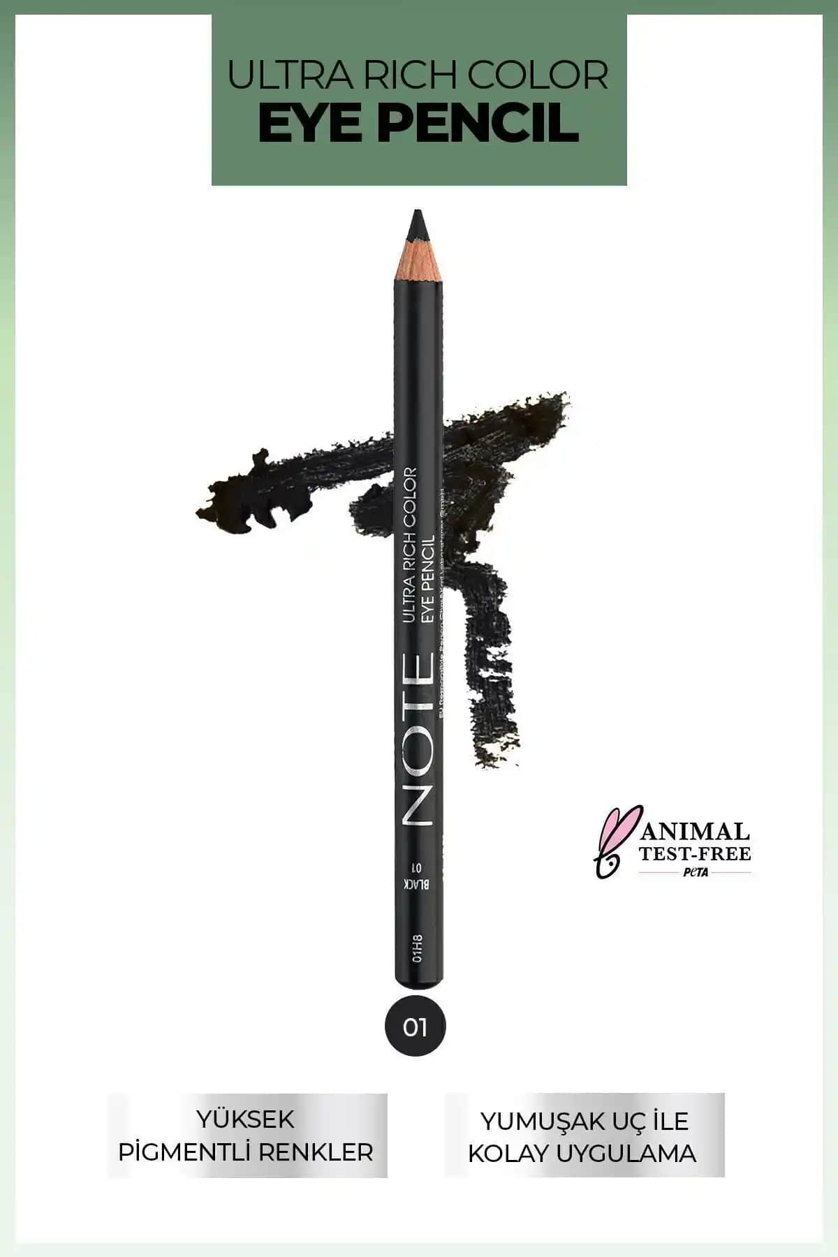 Note Cosmetics Ultra Rich Color Göz Kalemi Siyah Yüksek Pigmentasyon ve Mat Bitişli