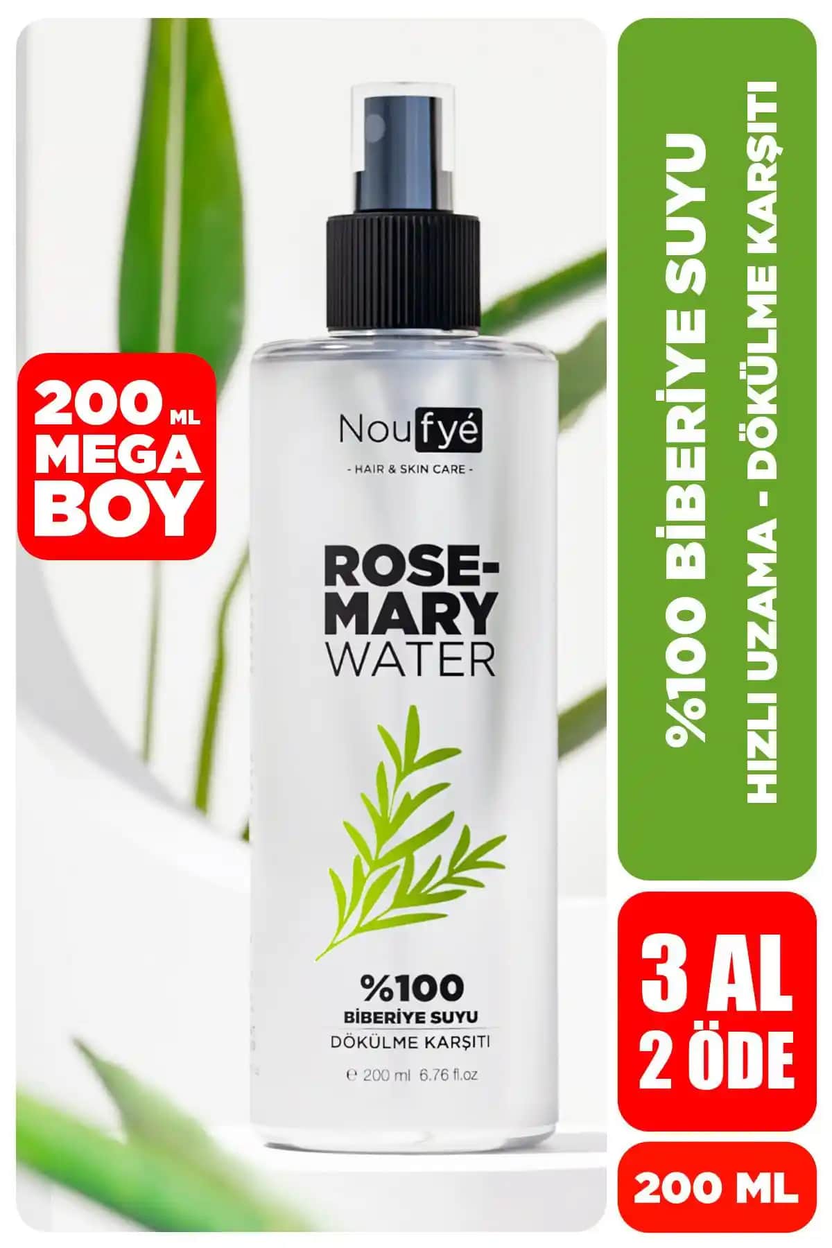 NOUFYE Biberiye Suyu ile Saç Uzaması ve Dökülme Karşıtı Doğal Bakım Ürünü Türkiye