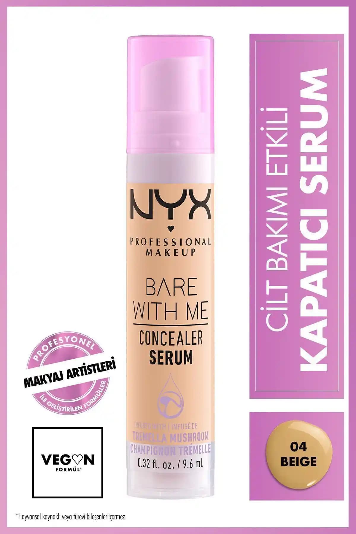 NYX Bare With Me Kapatıcı Serum 04 Bej – Doğal Görünüm Sağlayan Hafif Kapatıcı