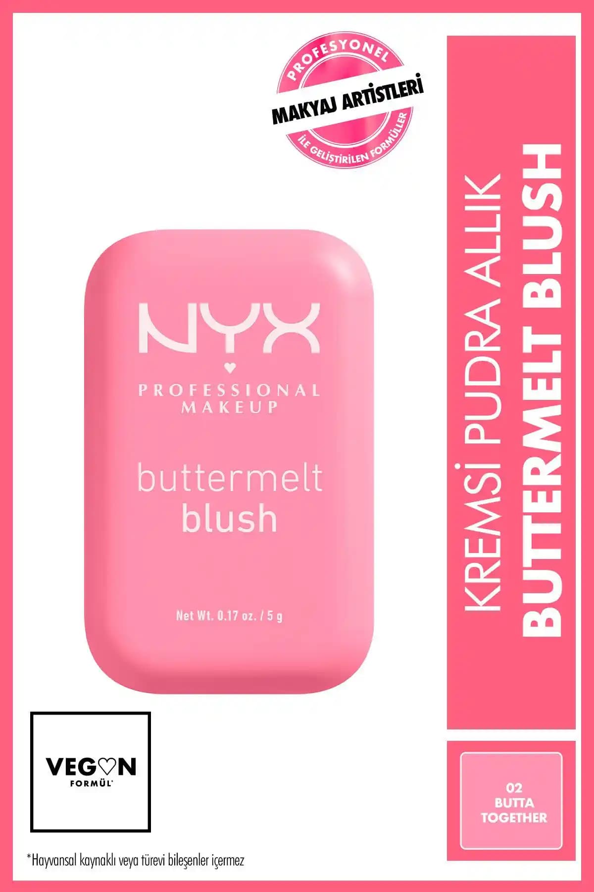 NYX Buttermelt Blush: Doğal ve Parlak Görünüm İçin Pembe Allık Ürünü