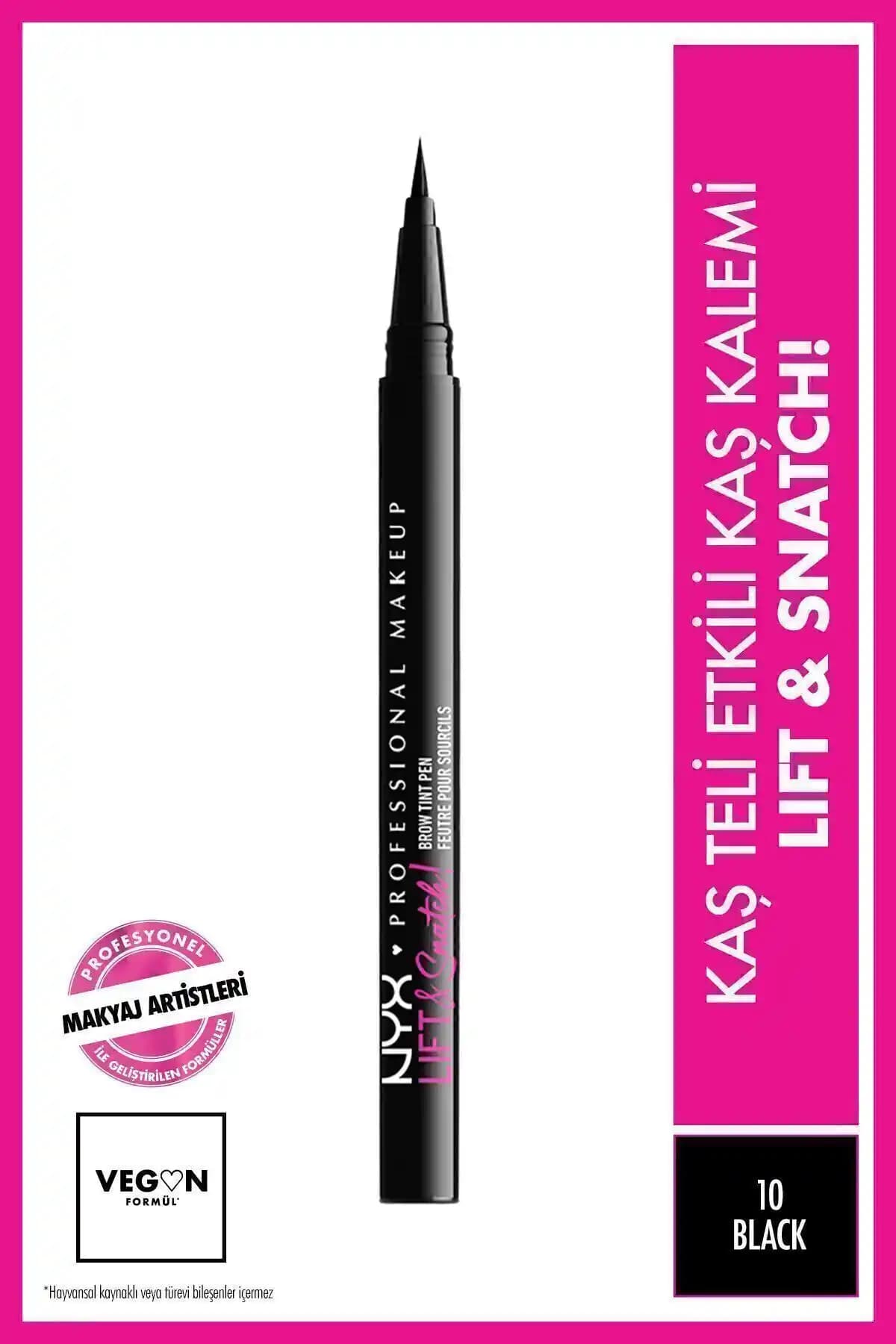 NYX Lift & Snatch Kaş Kalemi Siyah Doğal ve Kalıcı Kaş Makyajı İçin