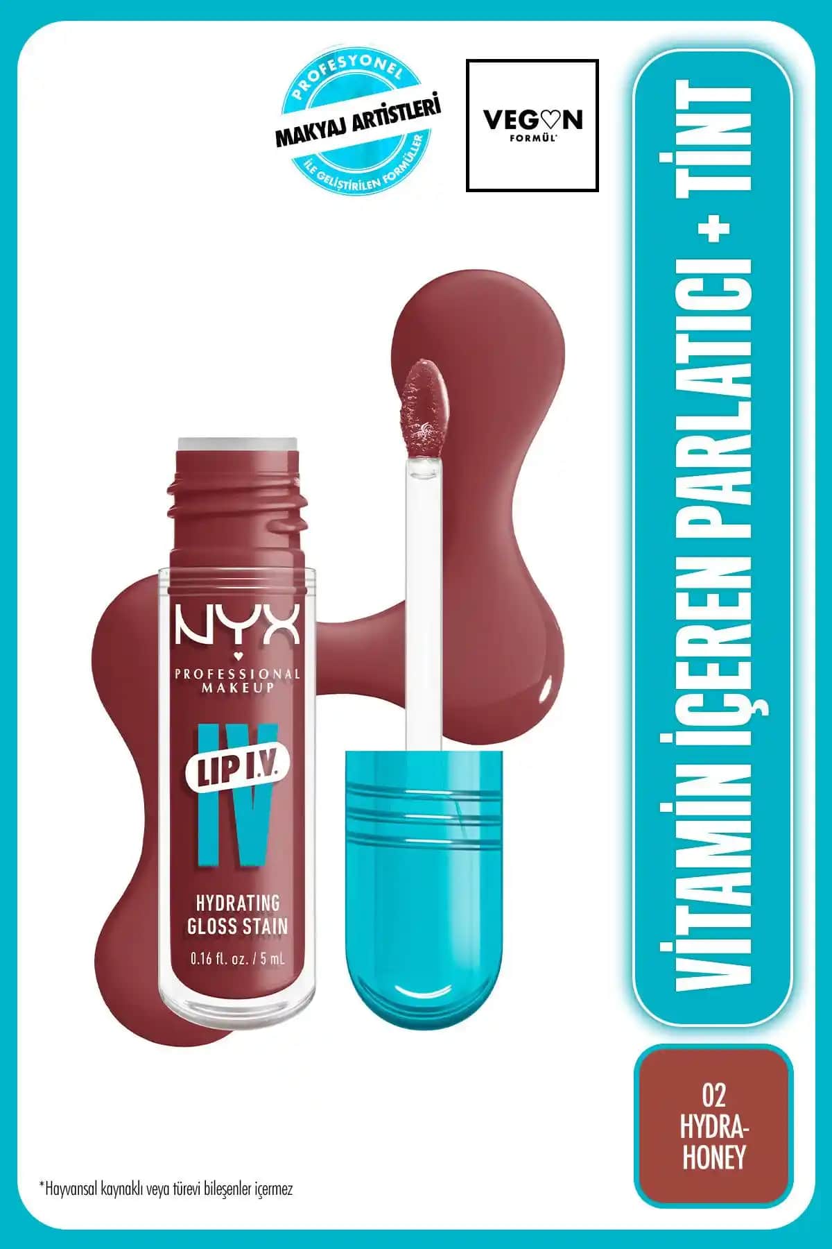 NYX Lip I.V. Vitamin İçeren Parlatıcı ve Tint Ürünü Günlük Kullanım İçin Uygun
