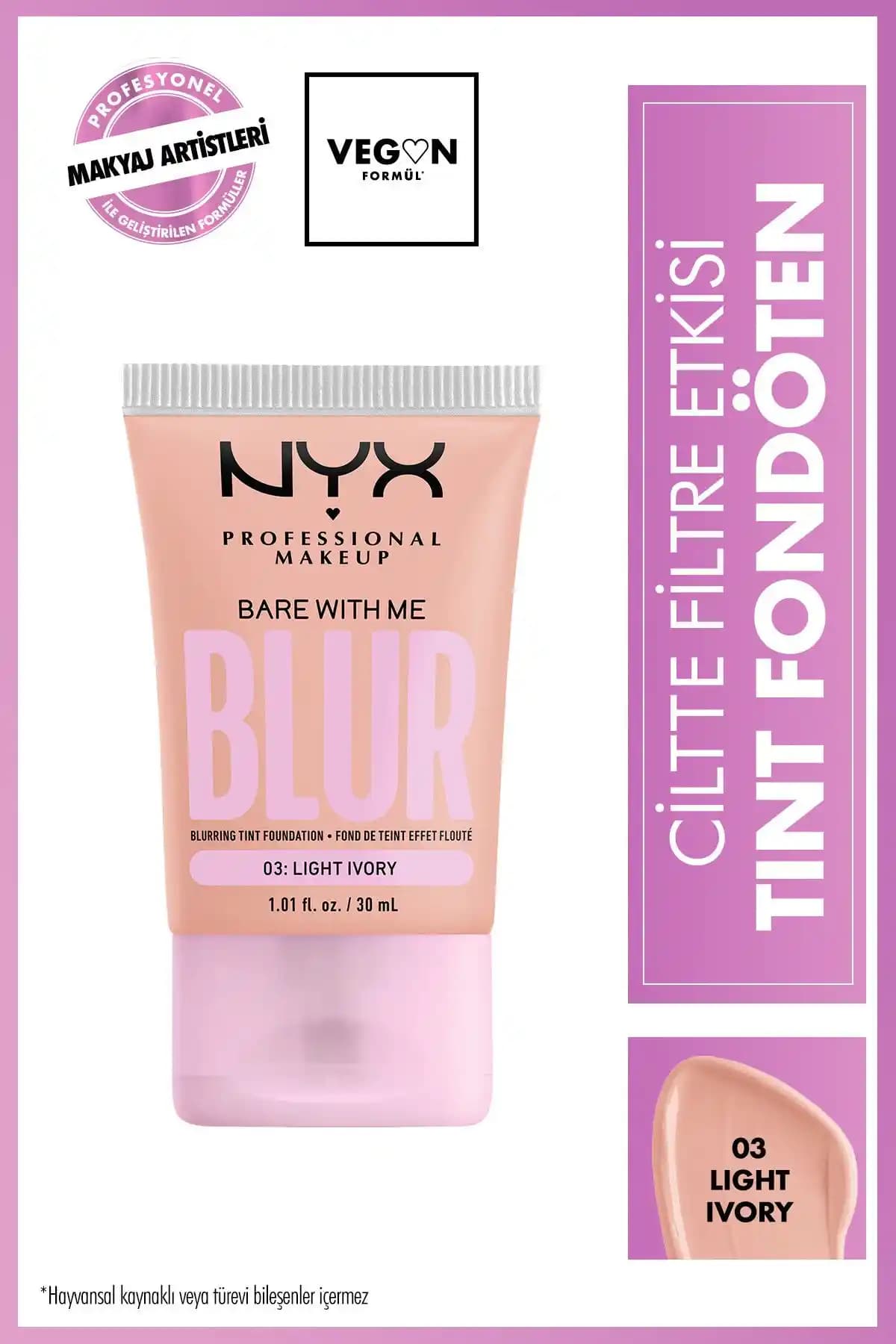 NYX Professional Makeup Blur Tint Fondöten: Doğal ve Kalıcı Mat Görünüm Sağlar