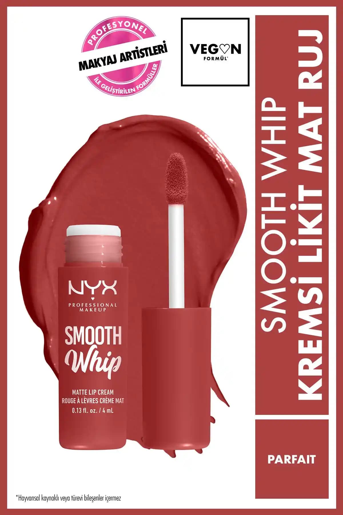 NYX Smooth Whip Kadifemsi Likit Mat Ruj Parfait: Kalıcı ve Doğal Dudak Makyajı İçin