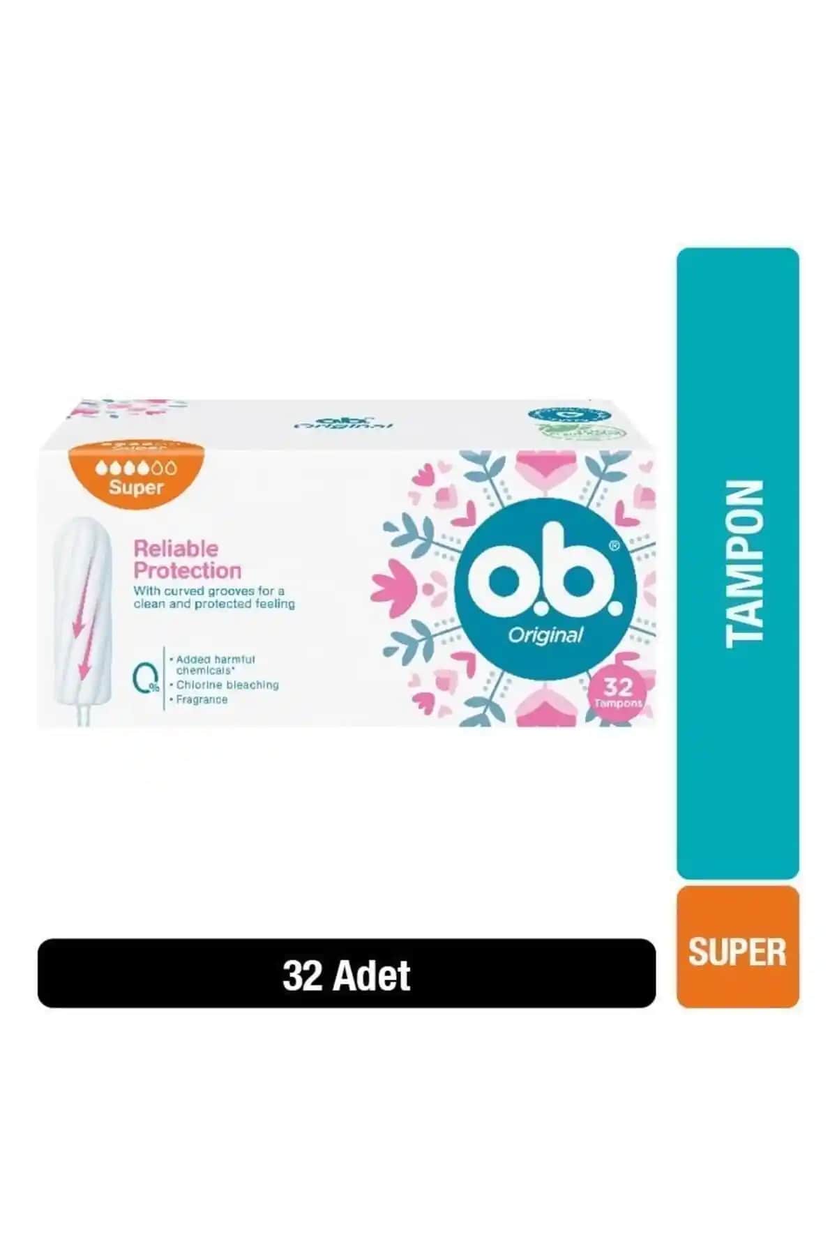 O.B. Original Super Tampon 32'li Paket Güvenli ve Konforlu Kadın Hijyen Ürünü