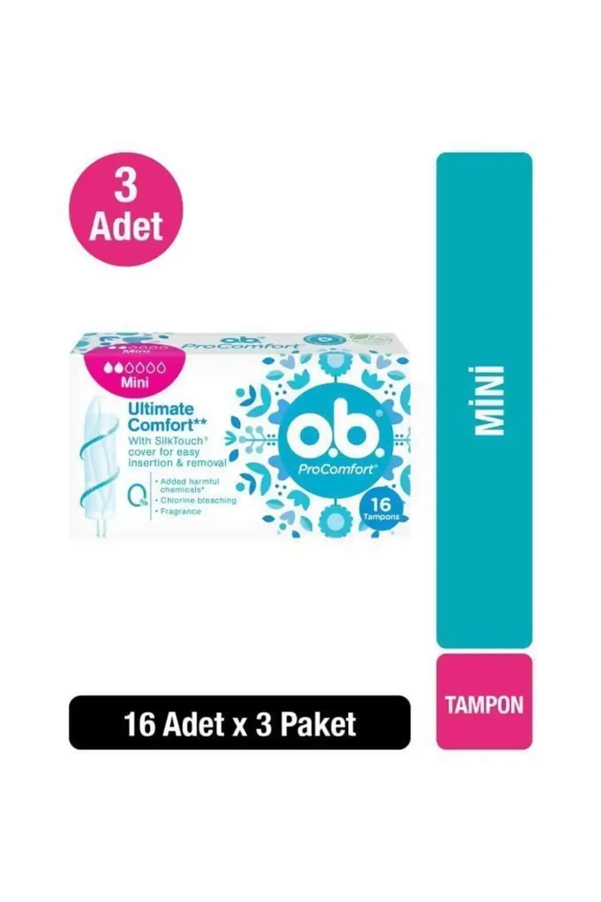 OB Tampon Mini 16'lı X3 Güvenilir ve Konforlu Günlük Hijyen Ürünü