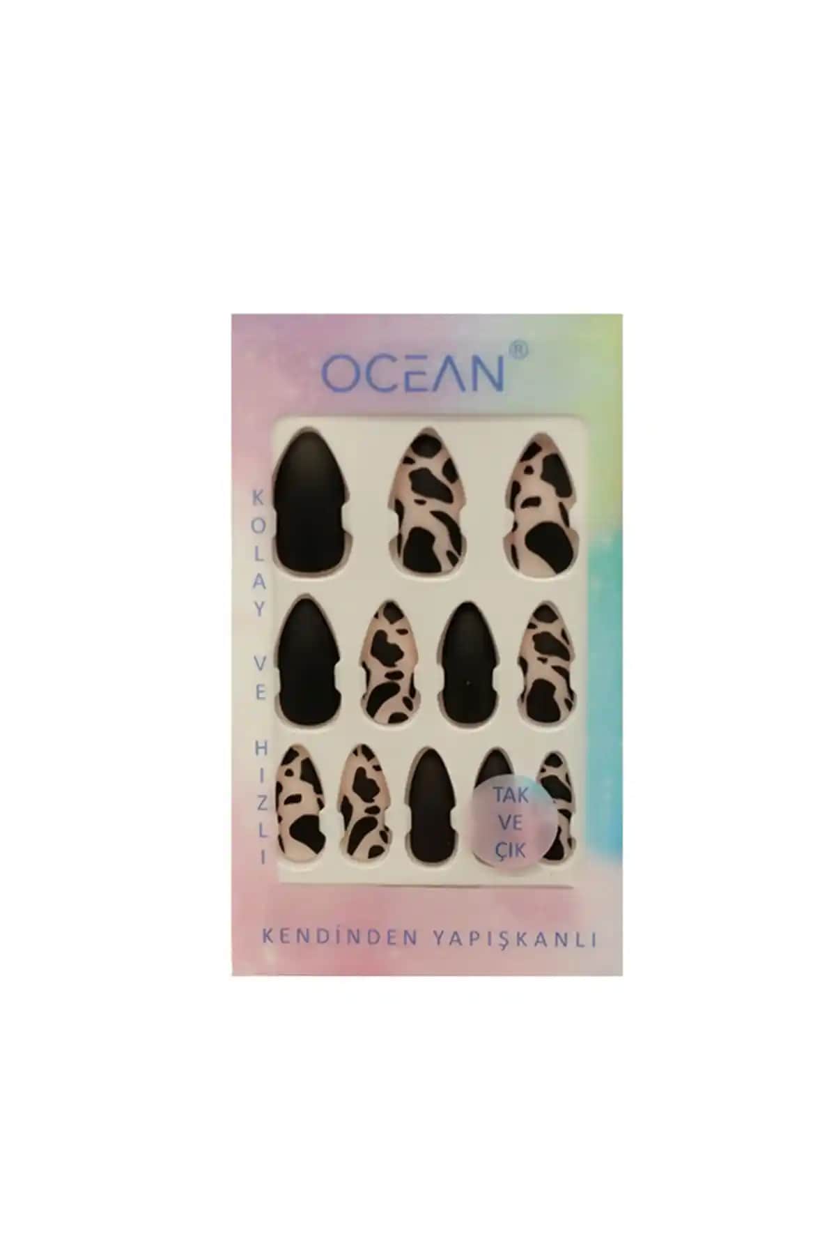 Ocean 749 Kendinden Yapışkanlı Takma Tırnak Siyah Renk Modern ve Pratik Kullanım