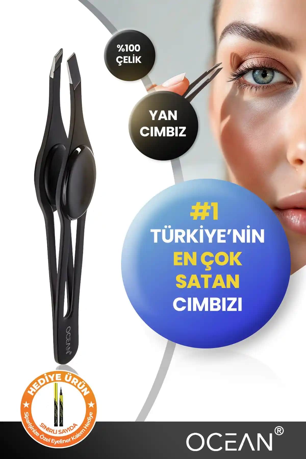 Ocean Profesyonel Cımbız 100: Hassas Tüy ve Kıl Alma İçin Profesyonel Bakım Aracı