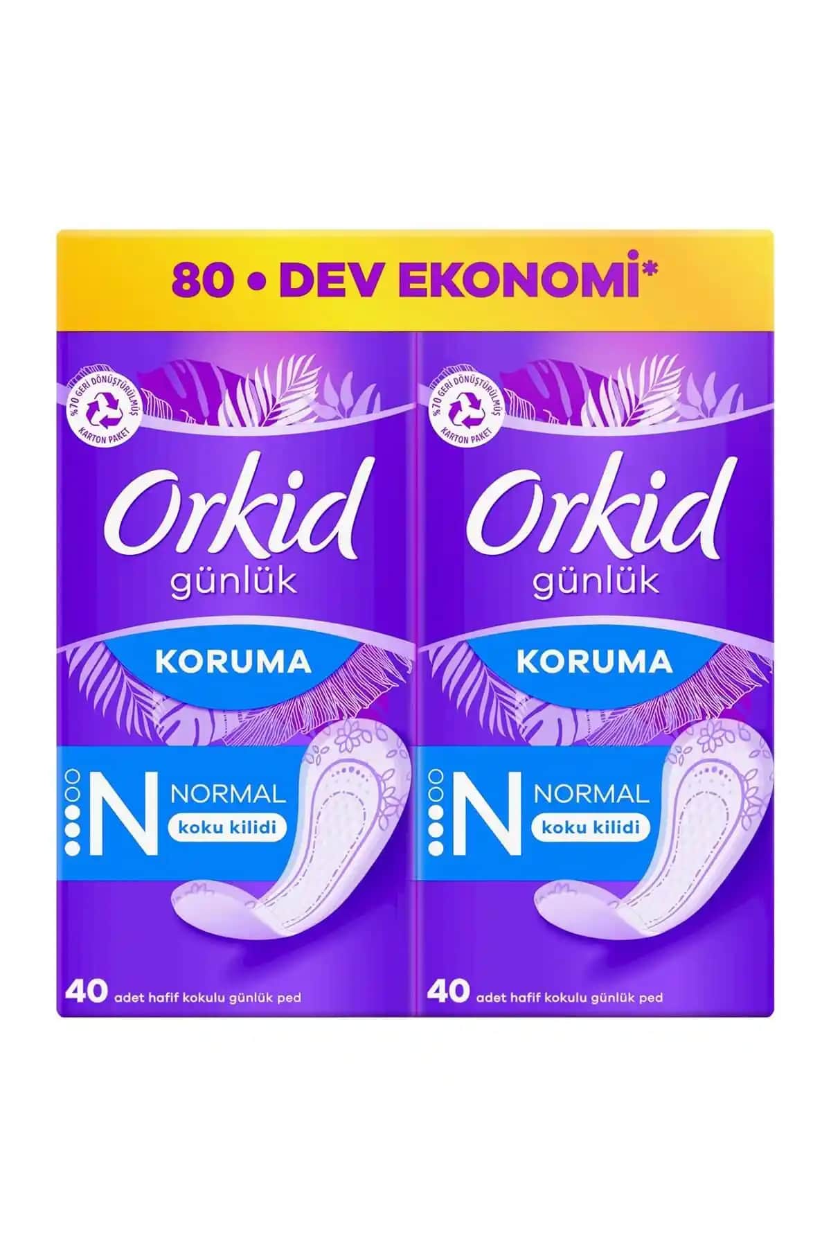 Orkid Günlük Ped Normal Dev Ekonomi Paketi ve Eko Mor Paket Karşılaştırması