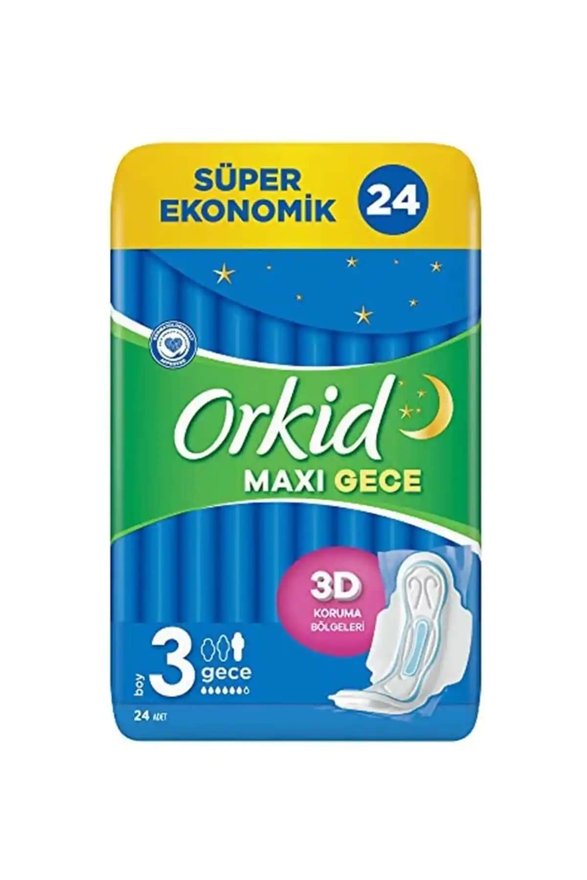 Orkid Maxi Hijyenik Ped Gece Kullanımı İçin Yüksek Emicilik ve Güvenli Koruma