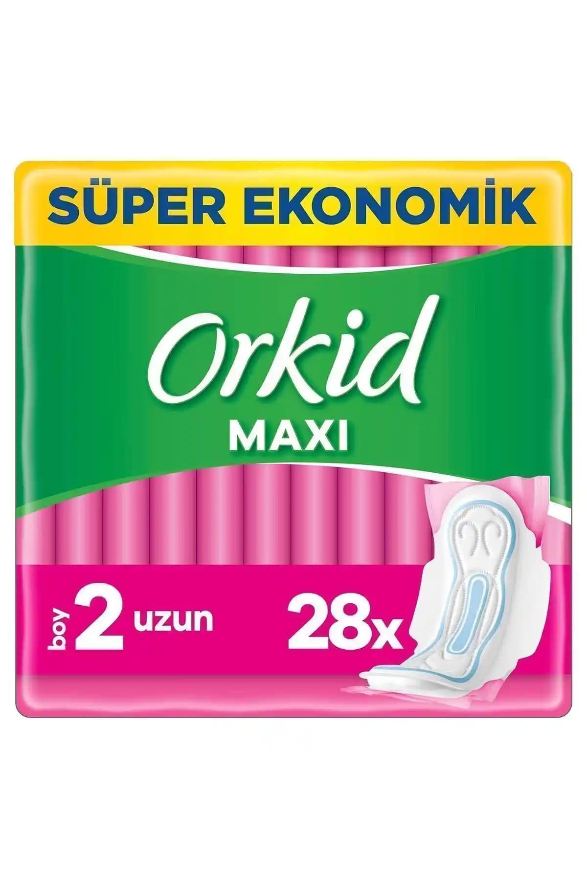 Orkid Maxi Hijyenik Ped Uzun Süper Ekonomik Paket Günlük ve Gece Kullanımı İçin