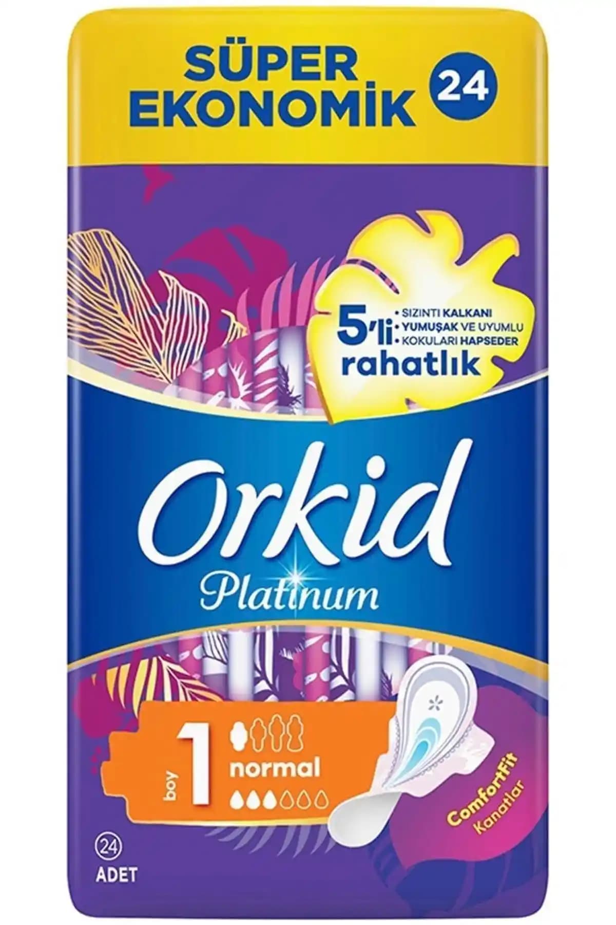 Orkid Platinum Kanatlı Hijyenik Pedler Günlük ve Gece Kullanımı İçin Güvenilir ve Konforlu Çözüm