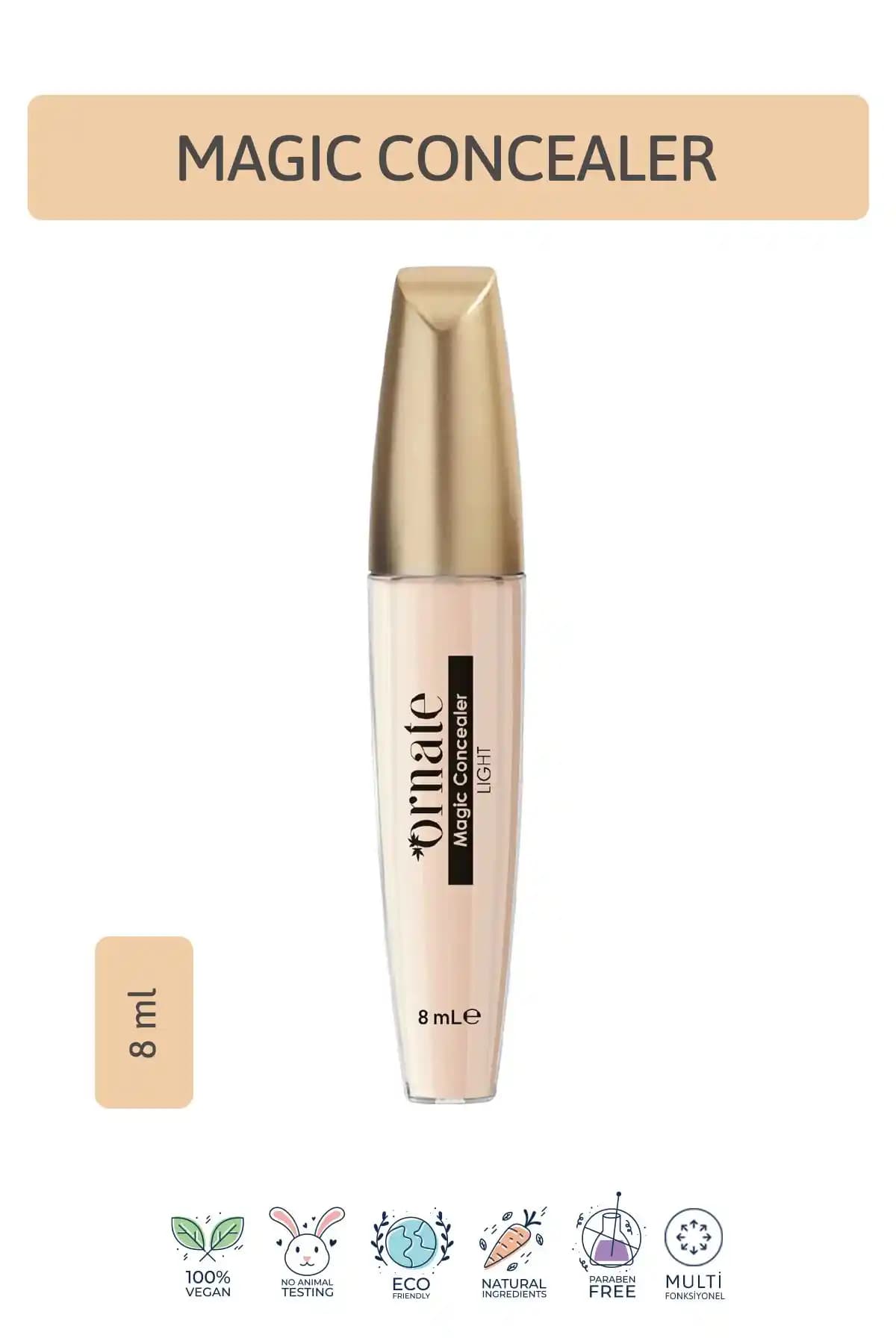 ORNATE Magic Concealer Kapatıcı Krem (01) Light - Yüksek Kapatıcılık ve Doğal Görünüm Sunar