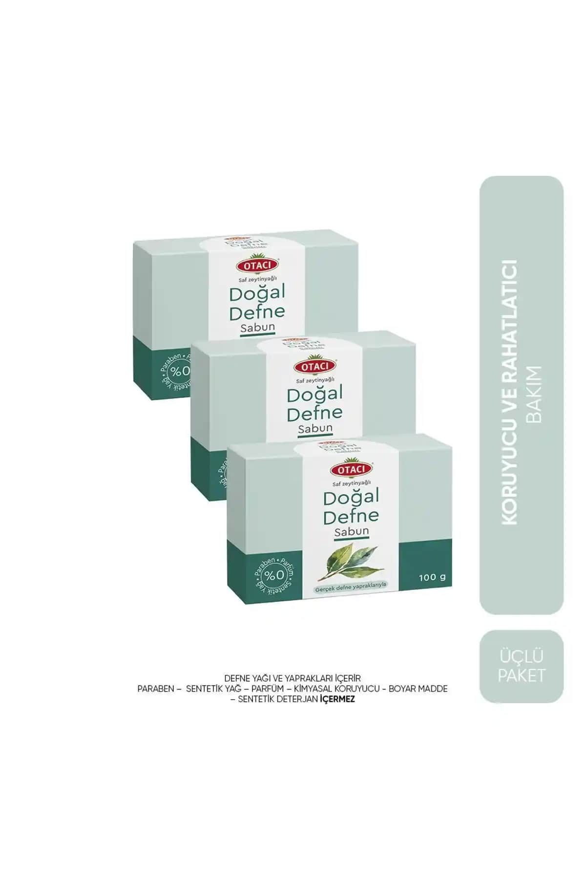 Otacı Doğal Defne Sabunu 100g Üçlü Paket: Doğal İçeriklerle Çok Yönlü Bakım