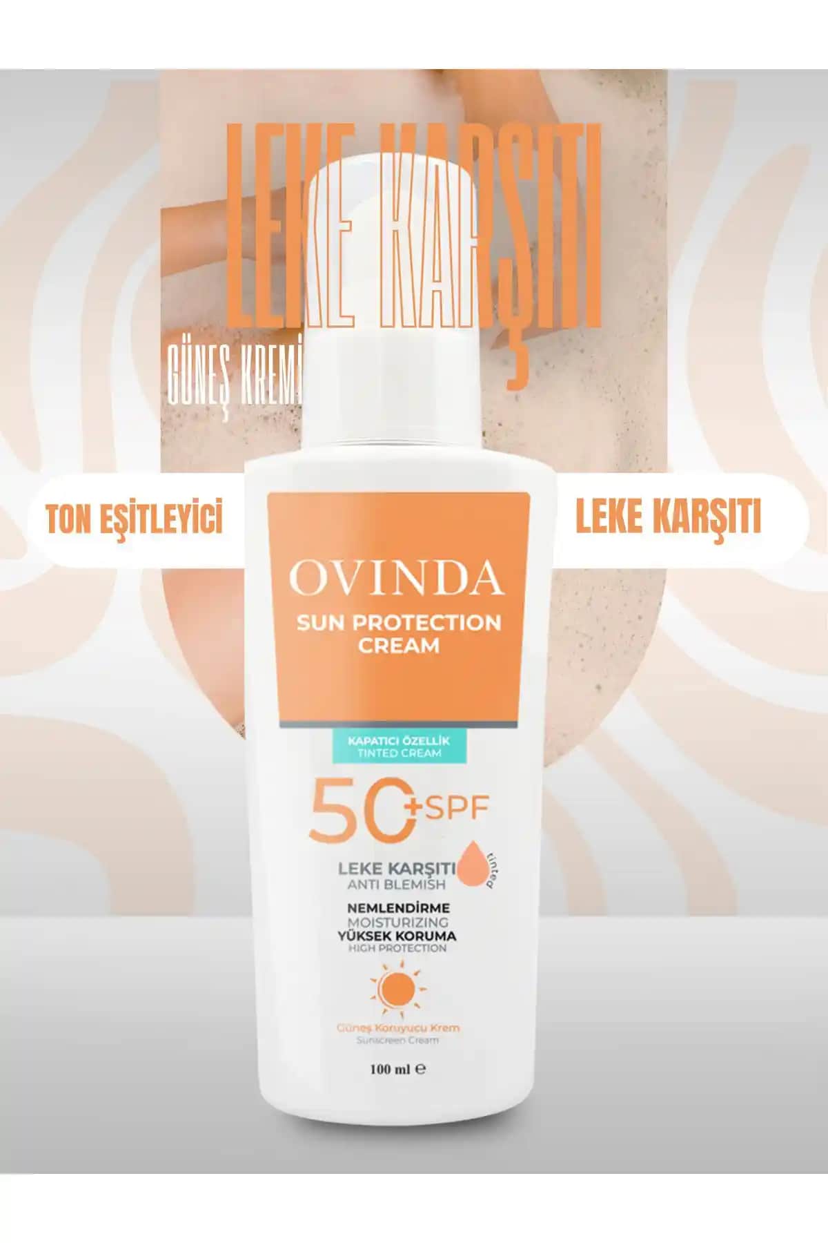 Ovinda Yüksek Korumalı Renkli Güneş Kremi SPF 50 ile cilt koruma ve ton eşitliği sağlar