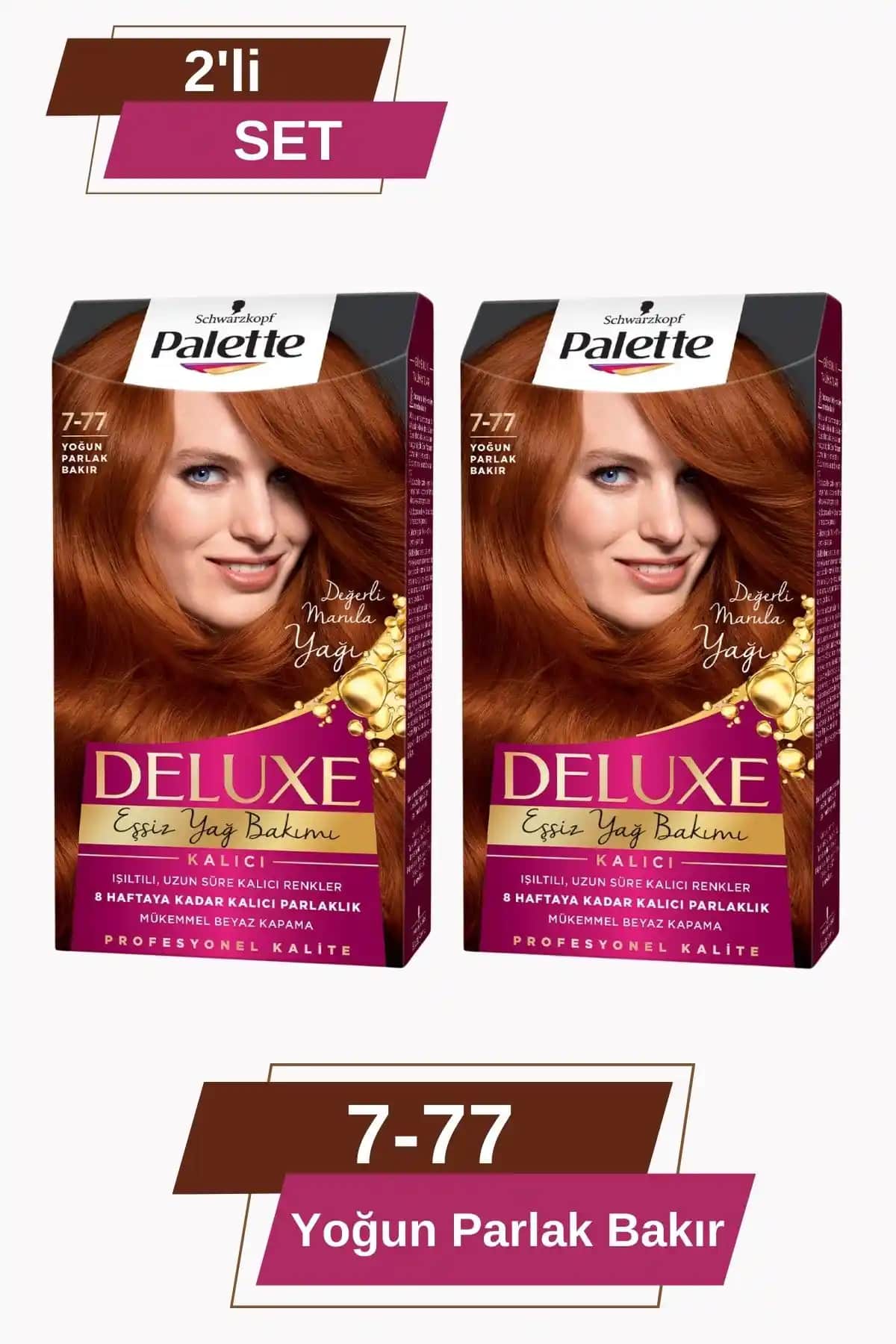 Palette Deluxe 7-77 Yoğun Parlak Bakır Saç Boyası Renk ve Bakım Özellikleri