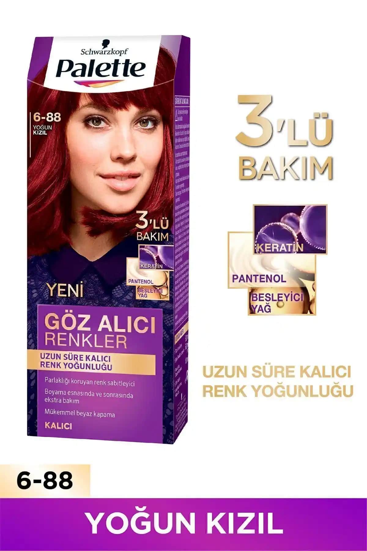 Palette Göz Alıcı Renkler 6-88 Kızıl ve 5-68 Kestane Saç Boyası Karşılaştırması