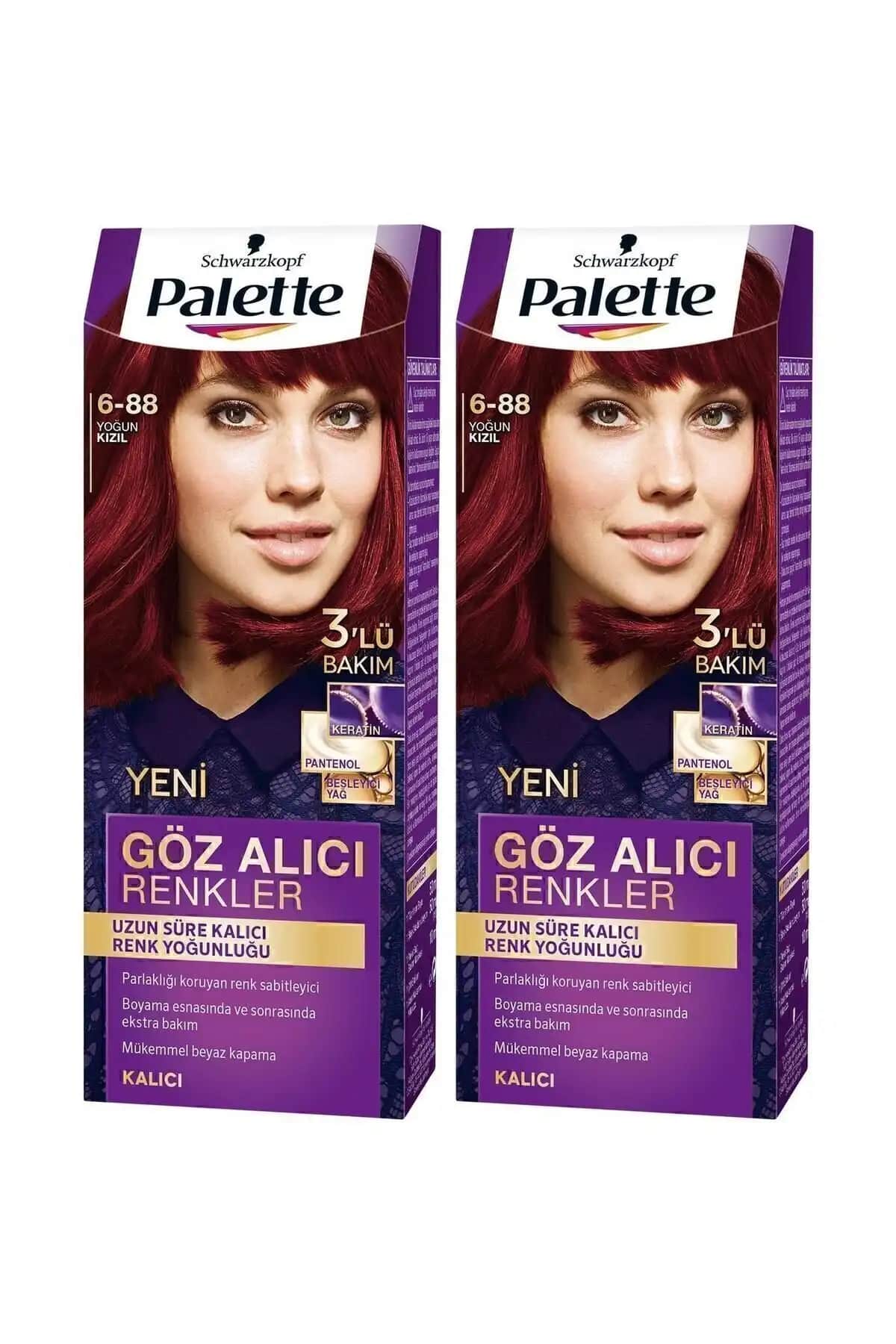 Palette Göz Alıcı Renkler 6-88 Yoğun Kızıl Saç Boyası Kalıcı ve Parlak Sonuçlar