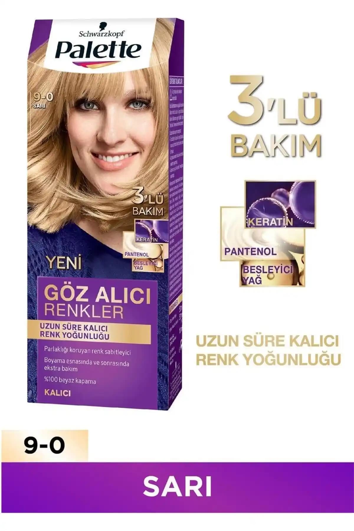 Palette Göz Alıcı Renkler Serisi Sarı Saç Boyası 9-0 ile Canlı ve Parlak Saçlar