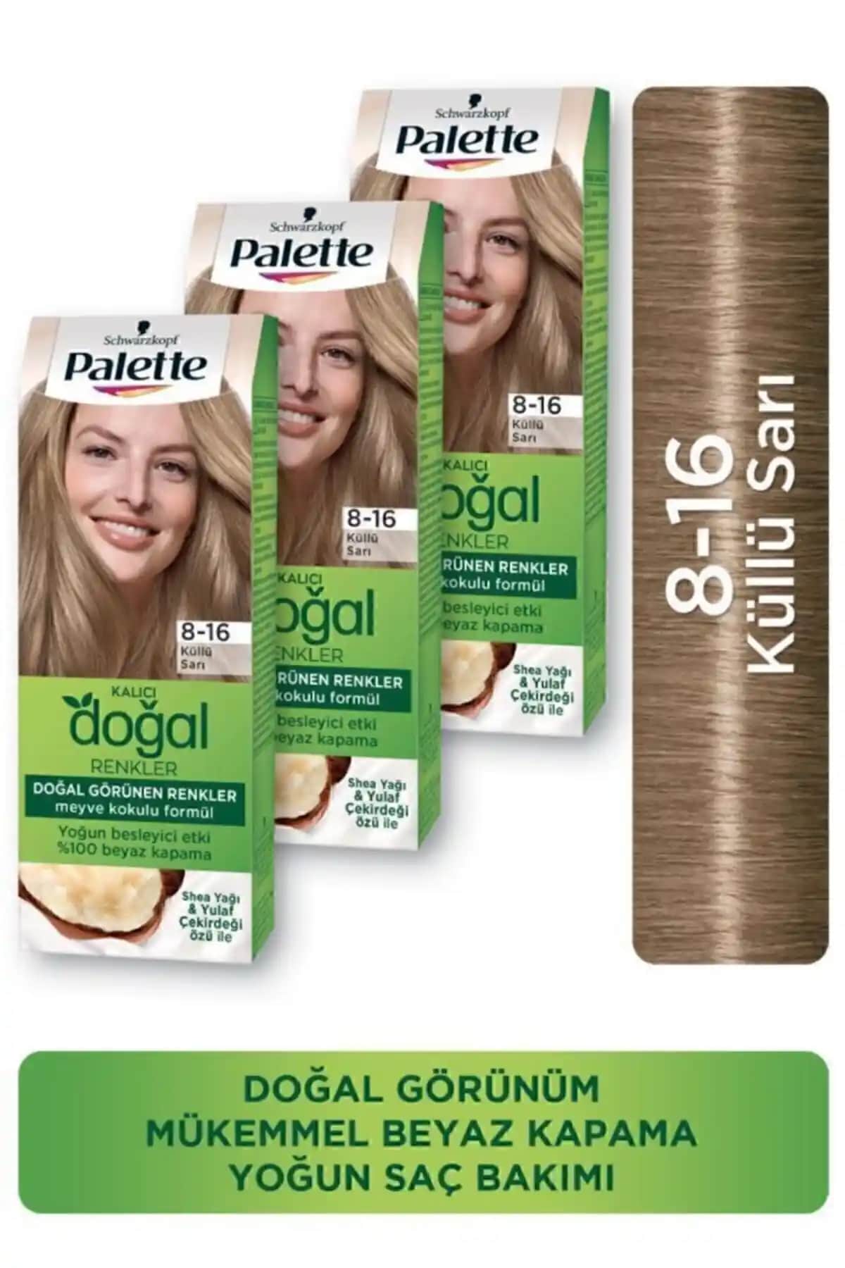 Palette Kalıcı Doğal Renkler Saç Boyası 8-16 Küllü Sarı - Uzun Süre Kalıcı ve Doğal Görünüm