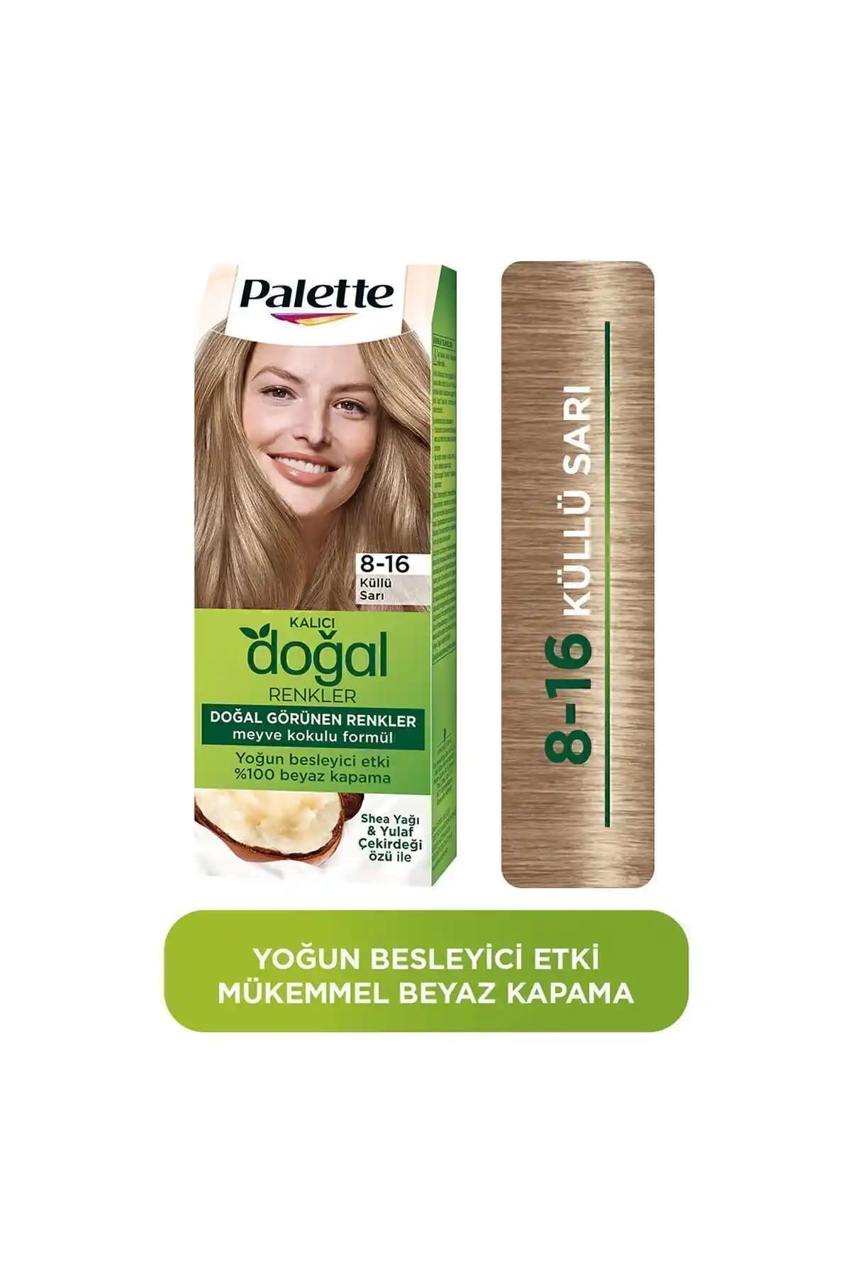 Palette Kalıcı Doğal Renkler Saç Boyası Küllü Sarı - Uzun Süre Dayanan Güvenilir Renk