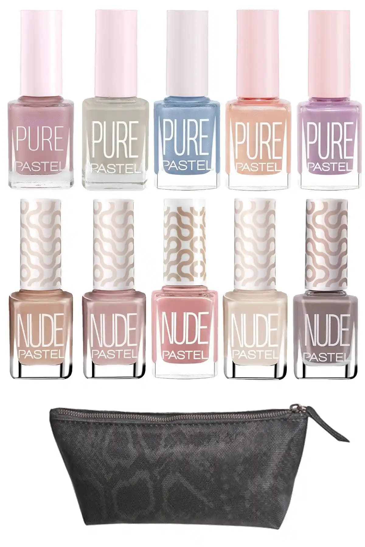 Pastel 10'lu Makyaj Çantası ve Renkli Oje Koleksiyonu İle Şıklık ve Pratiklik