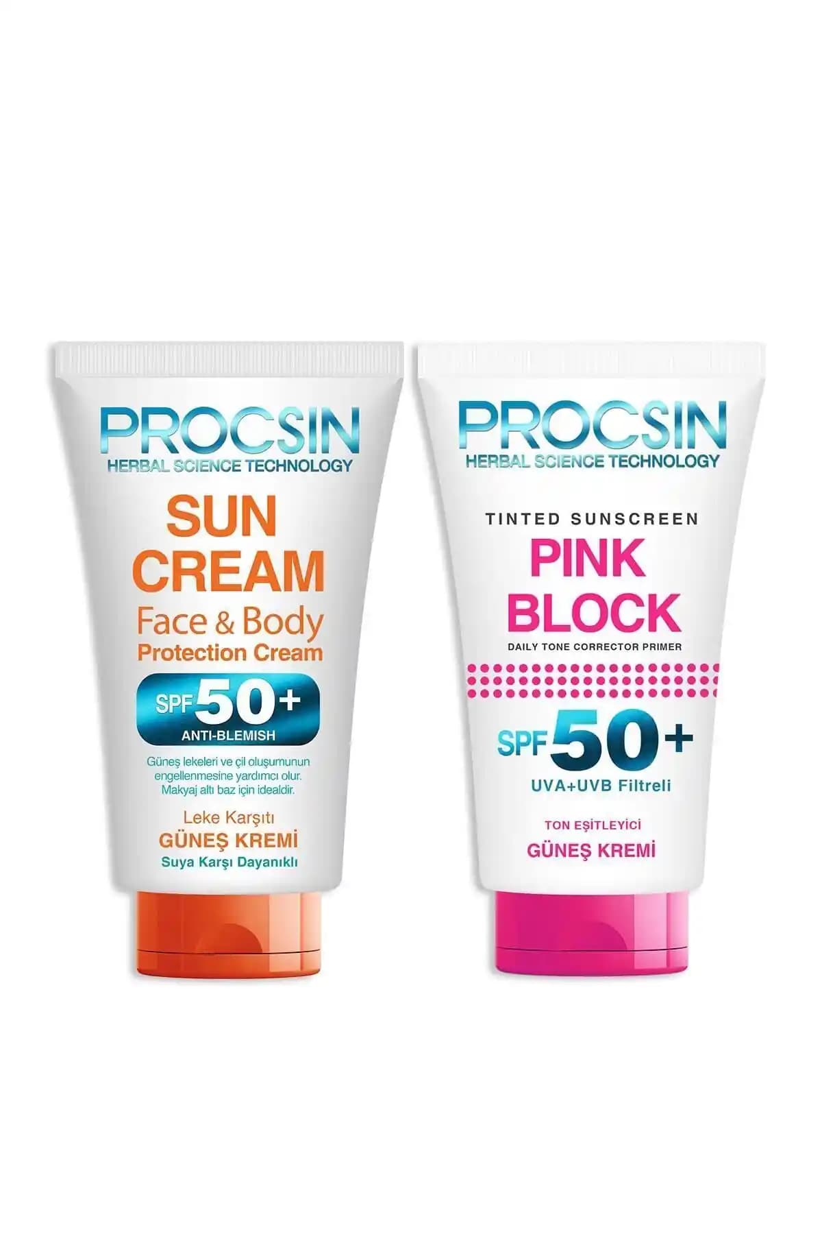 PROCSIN Pink Block Leke Karşıtı Güneş Bakım Paketi: Yüksek Koruma ve Cilt Aydınlatma