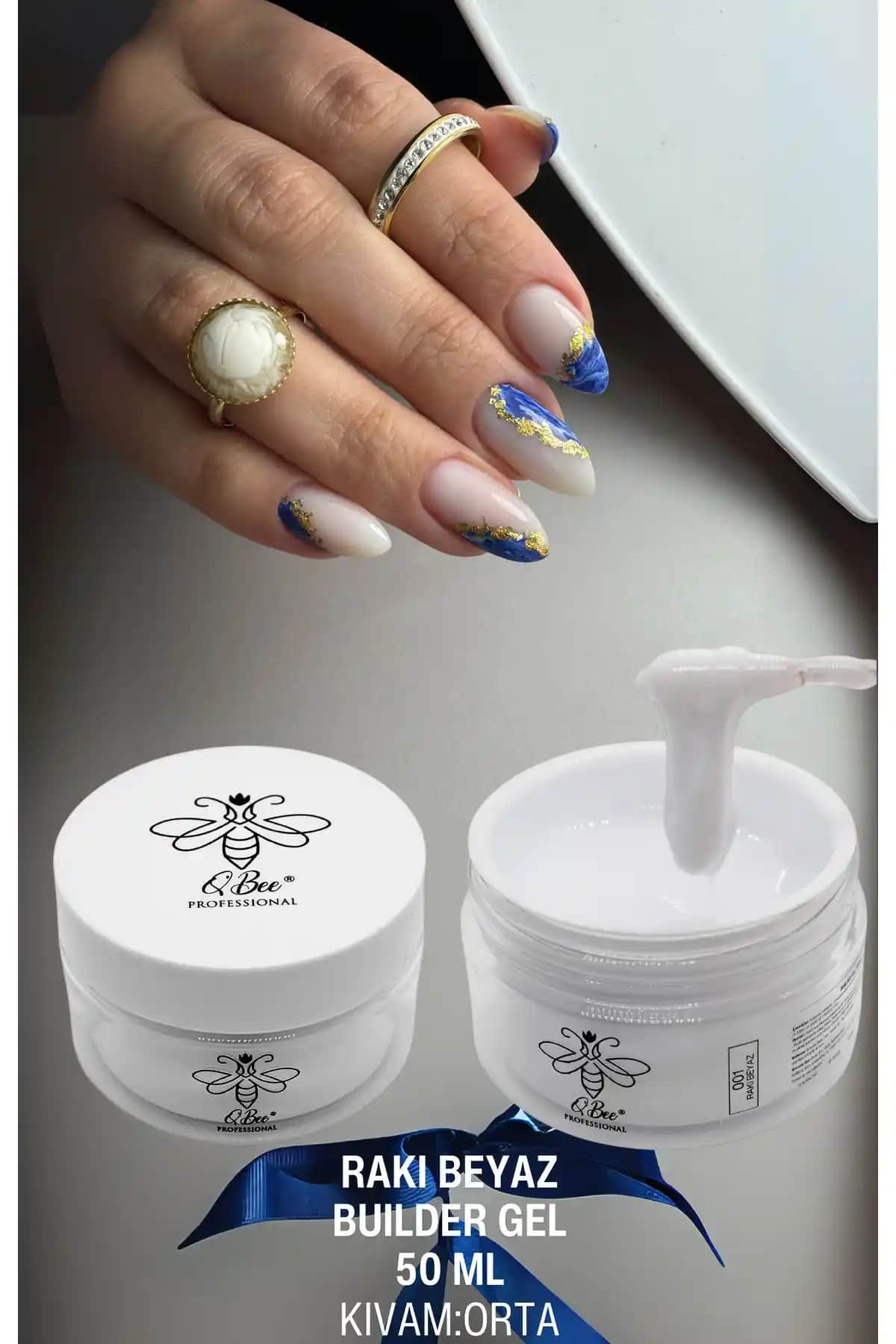 QBEE PROFESSIONAL 50ml Protez Tırnak Jeli Beyaz Dayanıklı ve Kolay Uygulama