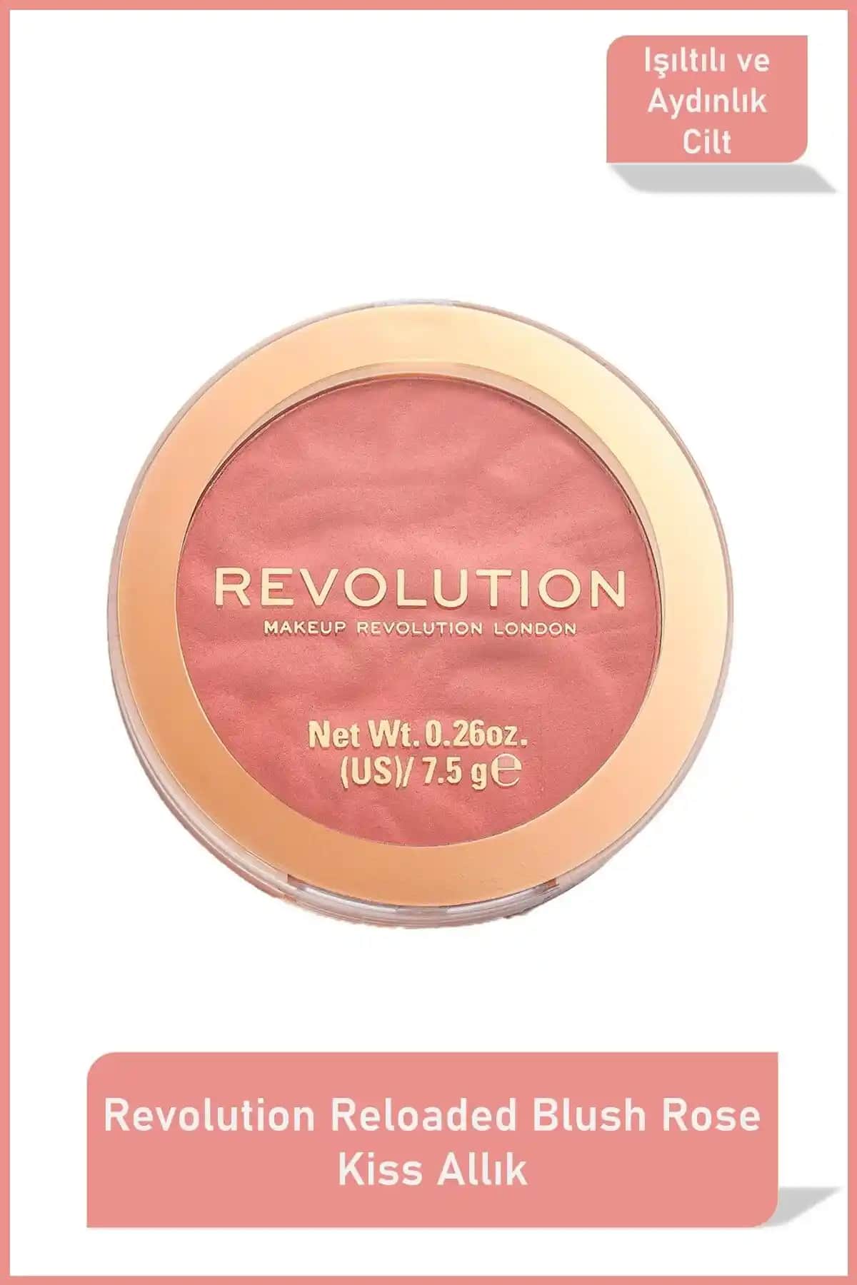 Revolution Reloaded Kadife Rose Kiss Allık: Yüksek Pigmentasyon ve Uzun Süre Kalıcılık