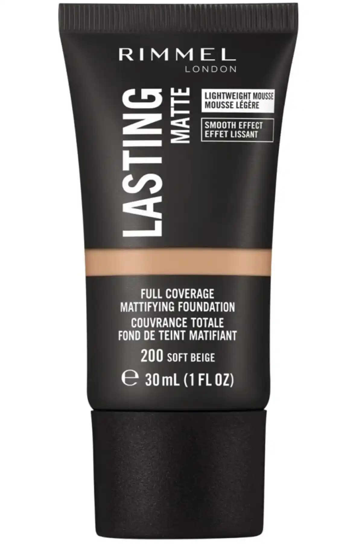 Rimmel London Kalıcı Mat Fondöten 200 Soft Beige - Doğal ve Mat Bir Cilt İçin Mükemmel Seçenek