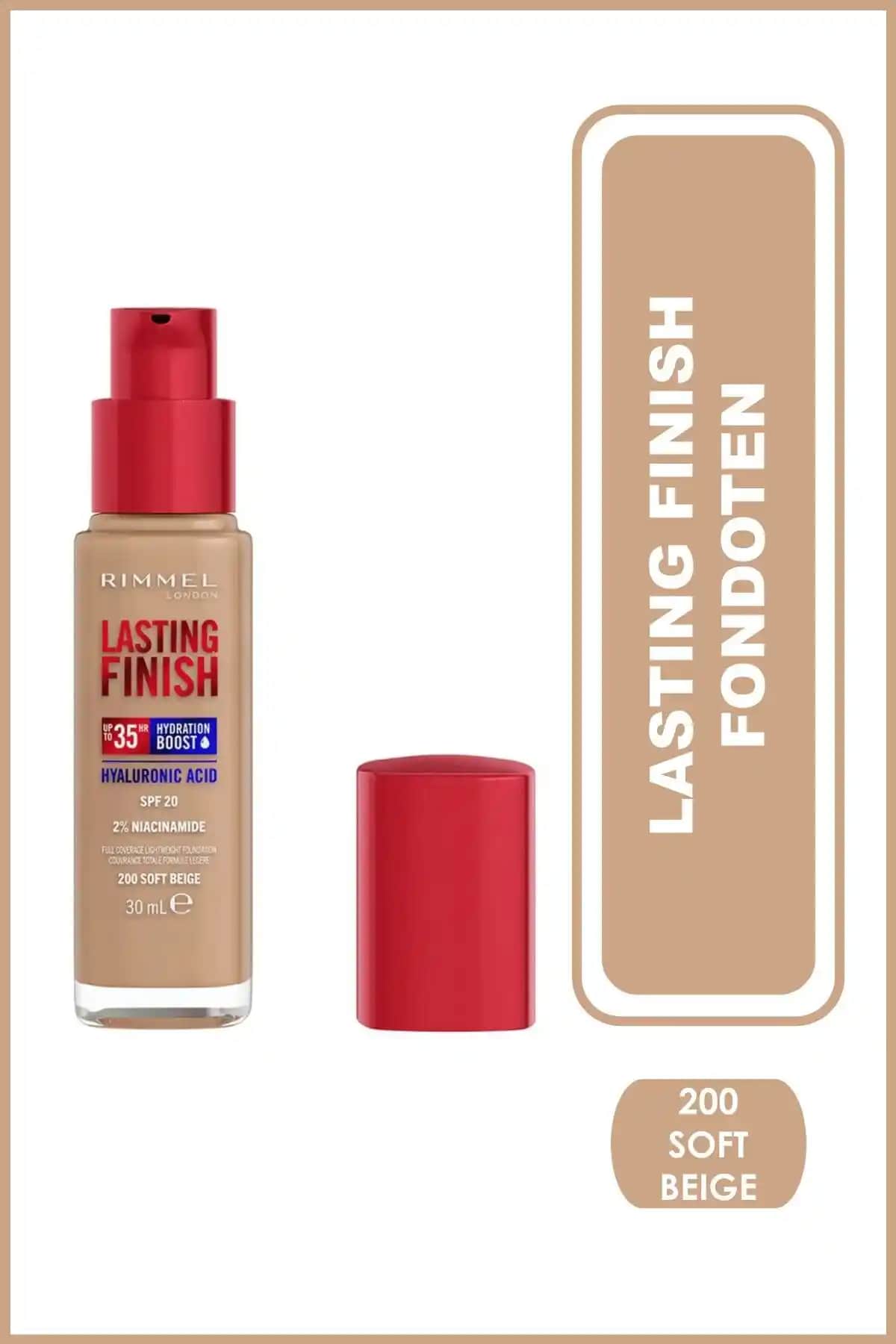 Rimmel London Lasting Finish Fondöten 200 Soft Beige - Günlük ve Doğal Makyaj İçin Uygun