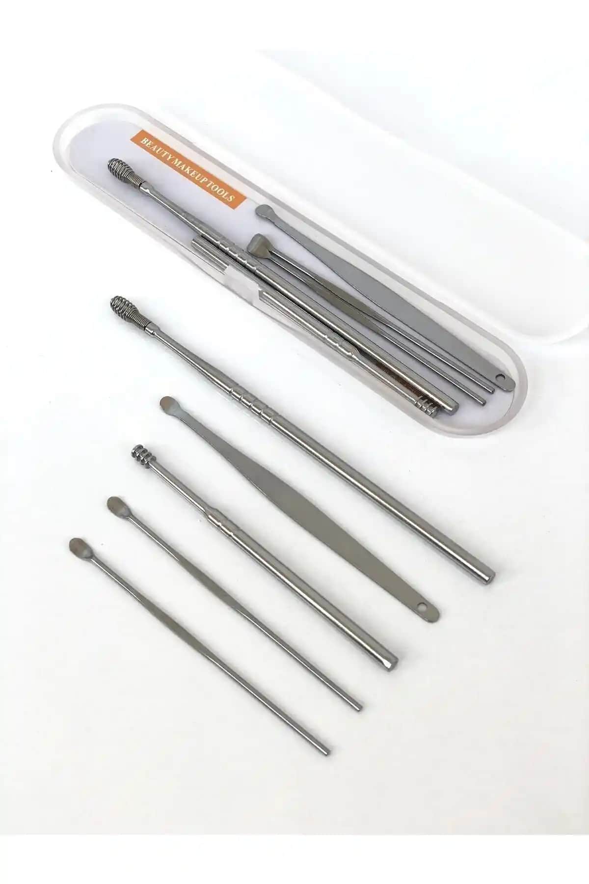 Roesıa Rose Cosmetics Paslanmaz Çelik Kulak Temizleme Seti 6'lı Güvenilir ve Etkili