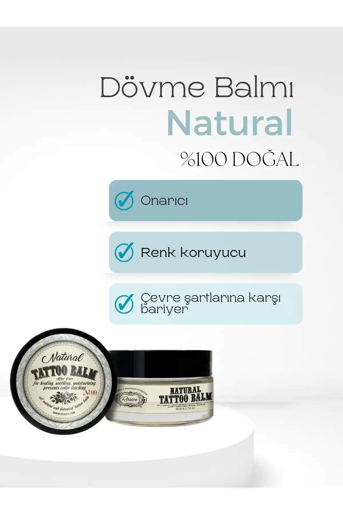 Rosece Doğal Dövme Kremi: Renk Canlandırıcı ve Nemlendirici Doğal Bakım Ürünü
