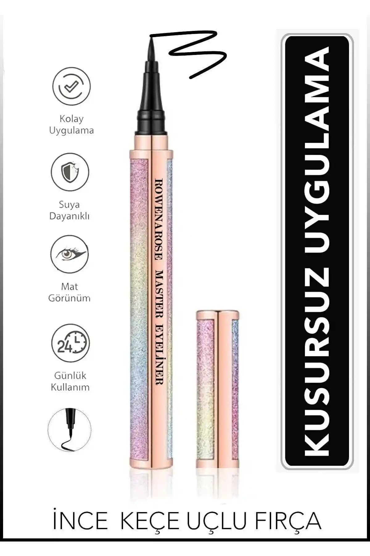 ROWENAROSE Siyah Su Geçirmez Eyeliner Kalemi: Uzun Süre Kalıcı ve Kolay Kullanım