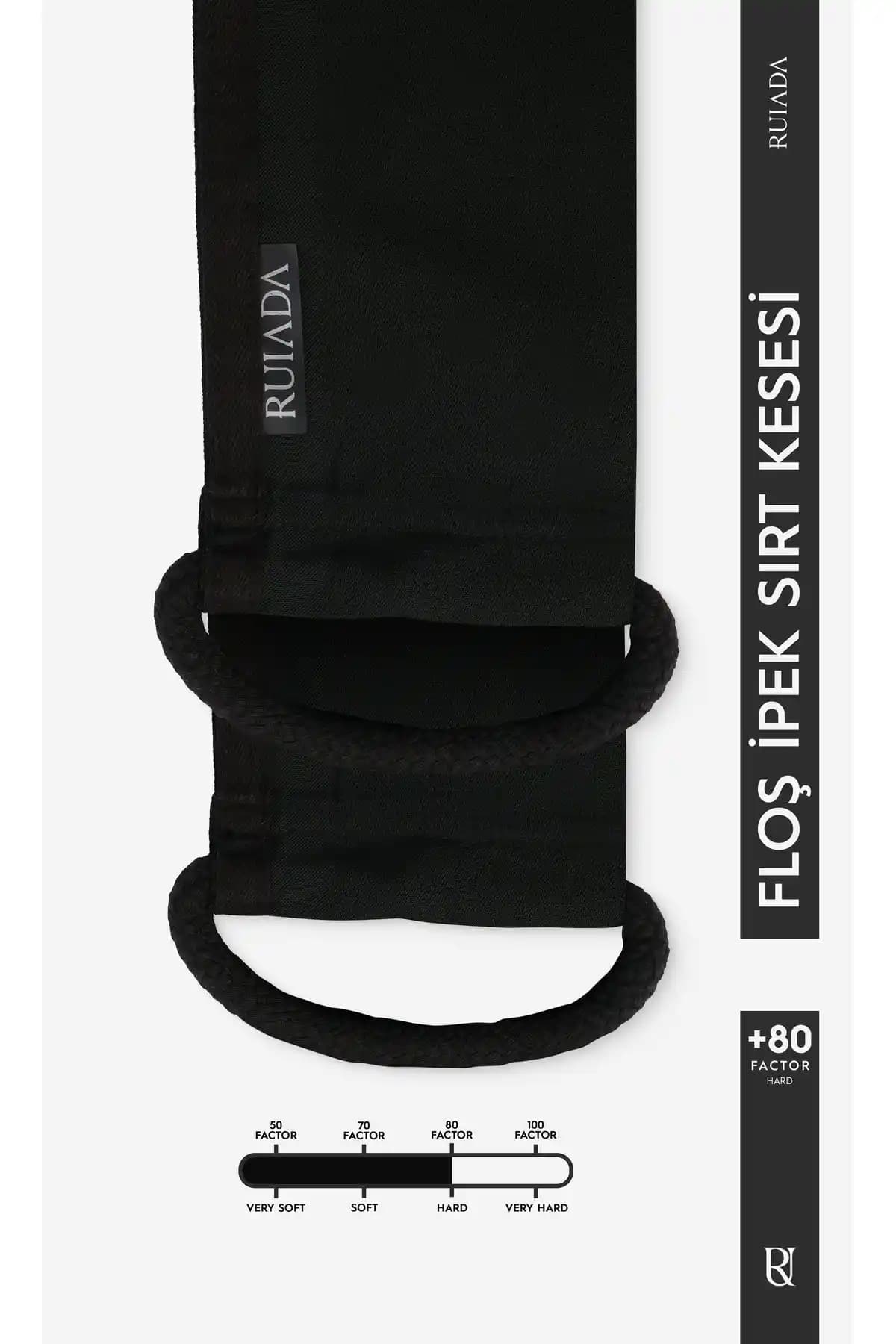 RUIADA Siyah Sırt Banyo Duş Kesesi Doğal ve Uzun Ömürlü Temizlik Çözümü