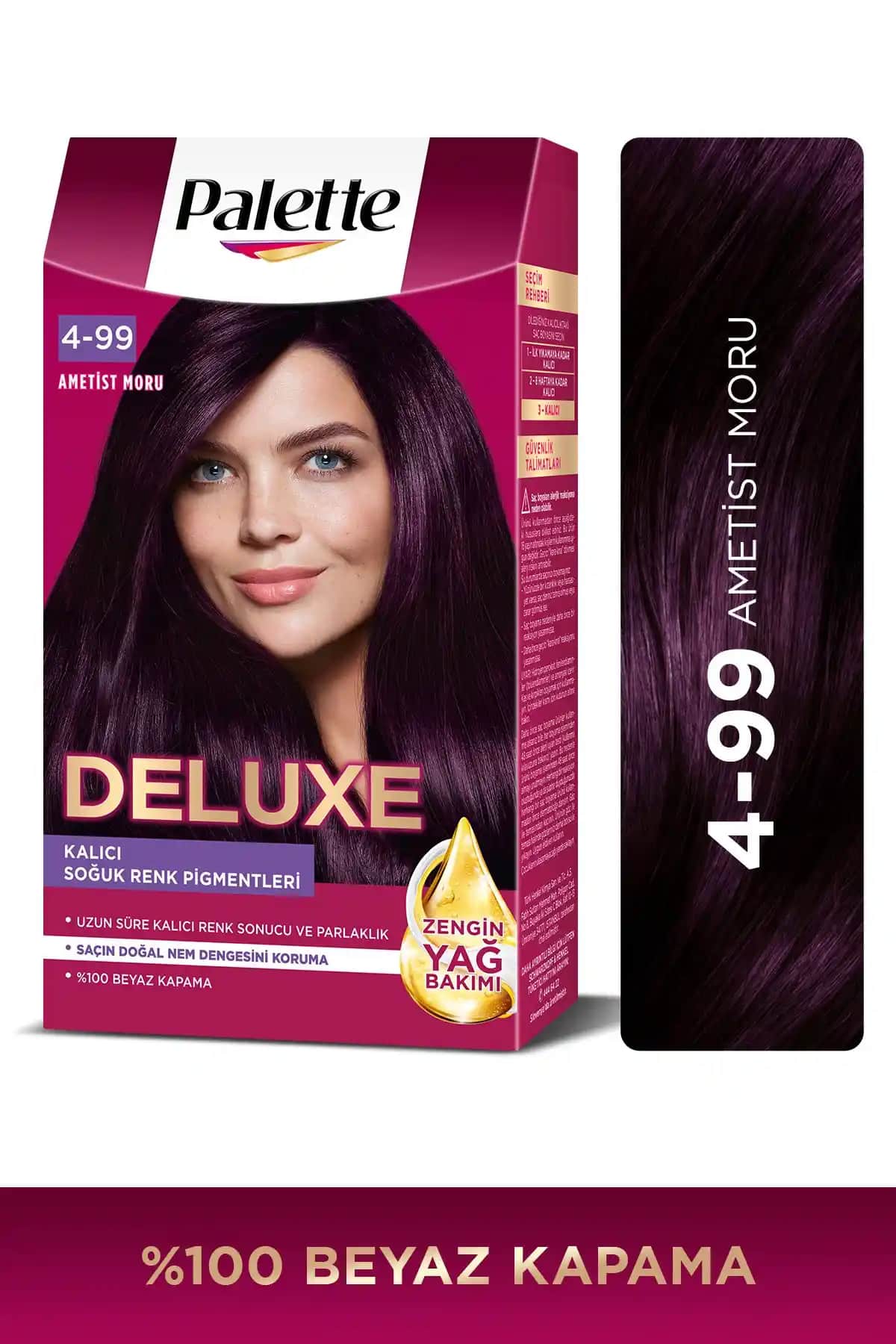 Saç Boyası Karşılaştırması: Palette Deluxe 4-99 Ametist Moru ve Sea Color Sea Patlıcan Moru