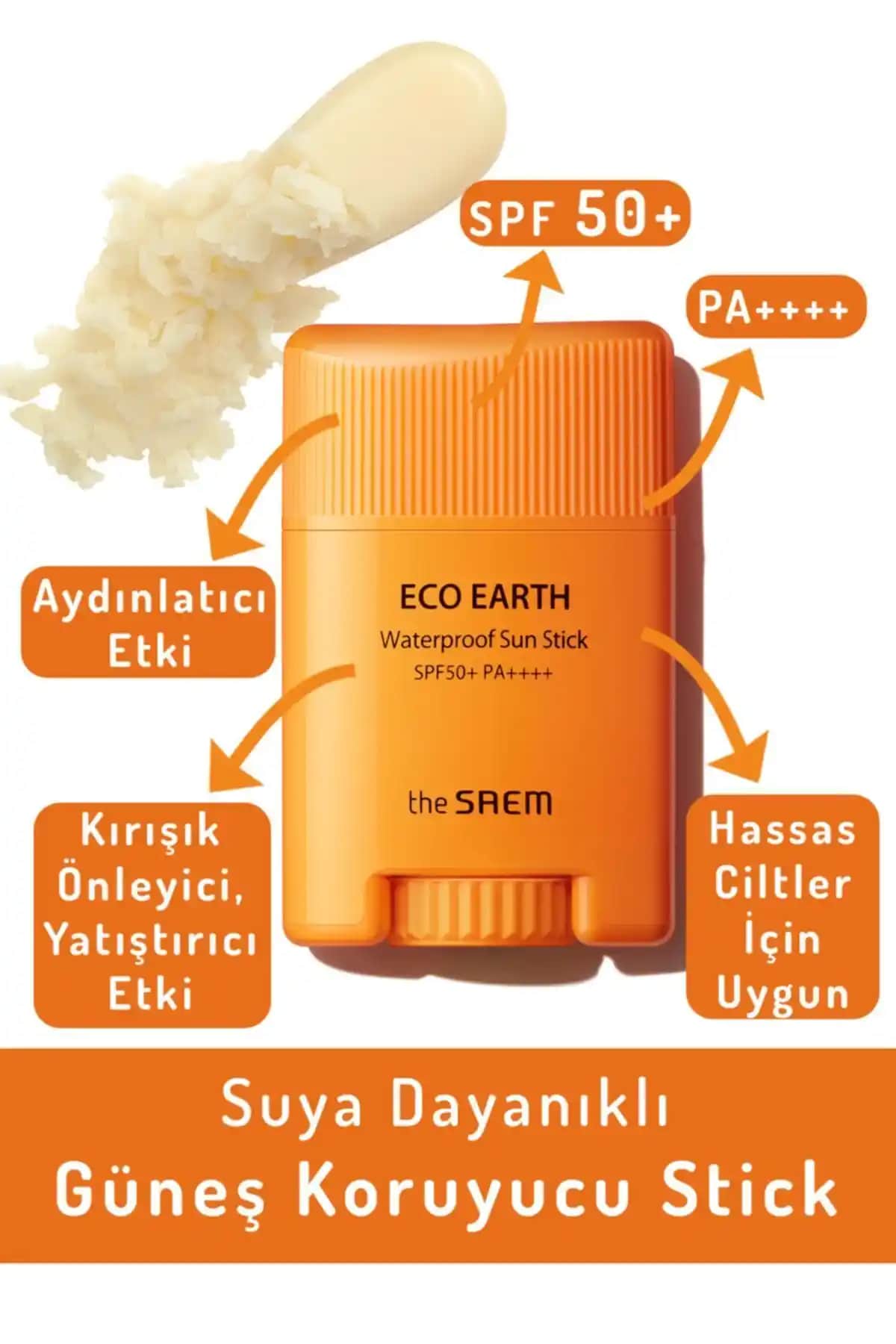 Saem Suya Dayanıklı Güneş Koruyucu Stick SPF 50+ Aktif Yaşam İçin Uygun