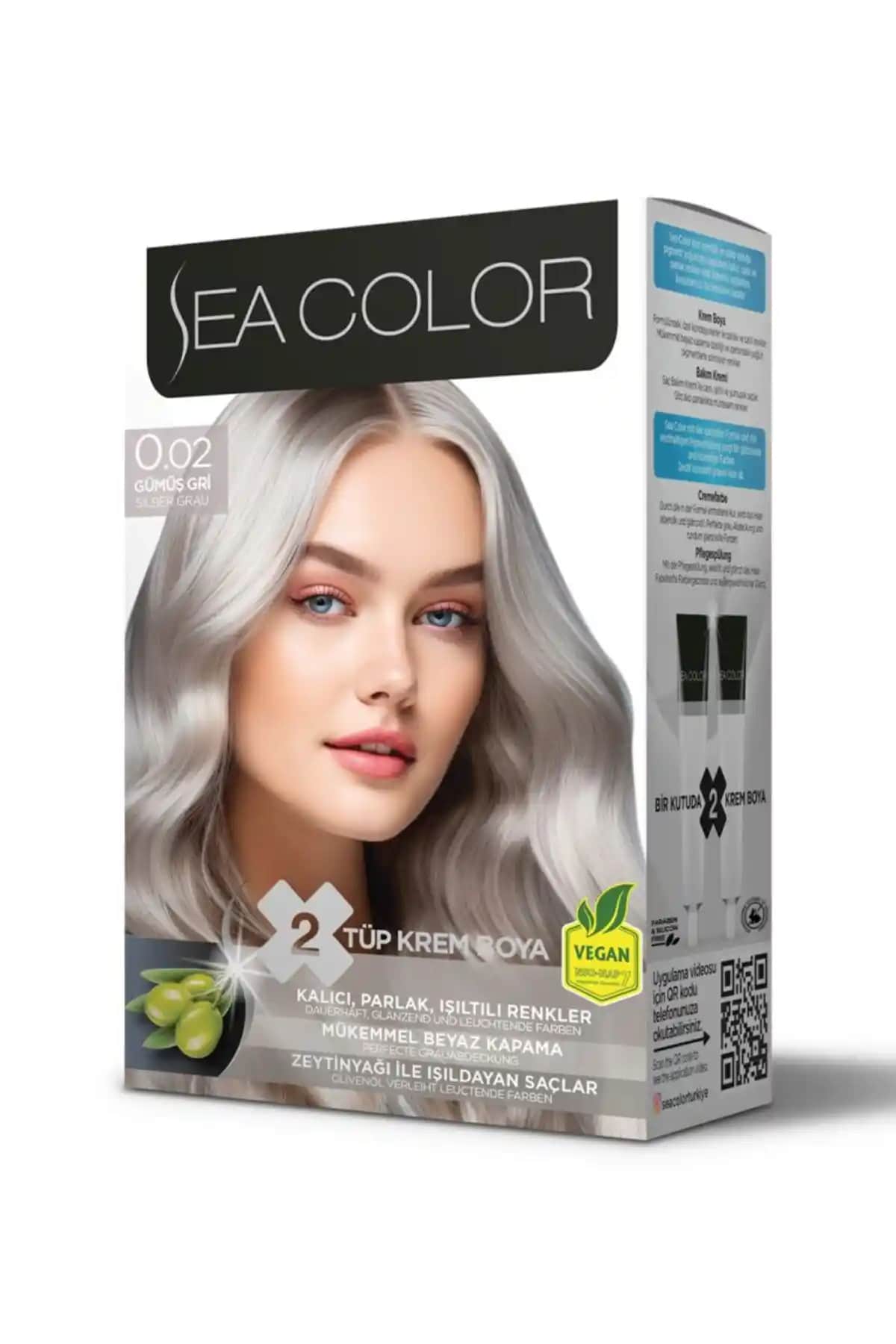 Sea Color 0.02 Gümüş Gri Saç Boyası Kalıcı ve Kolay Uygulama Özellikleri