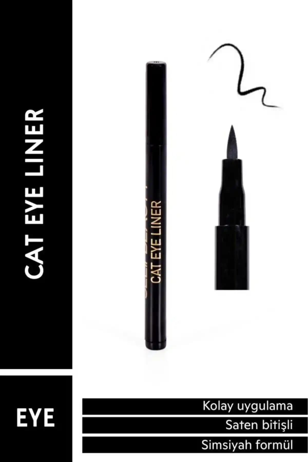 Selin Beauty Cat Eye Art Liner: Profesyonel ve Kalıcı Siyah Sıvı Eyeliner Ürünü