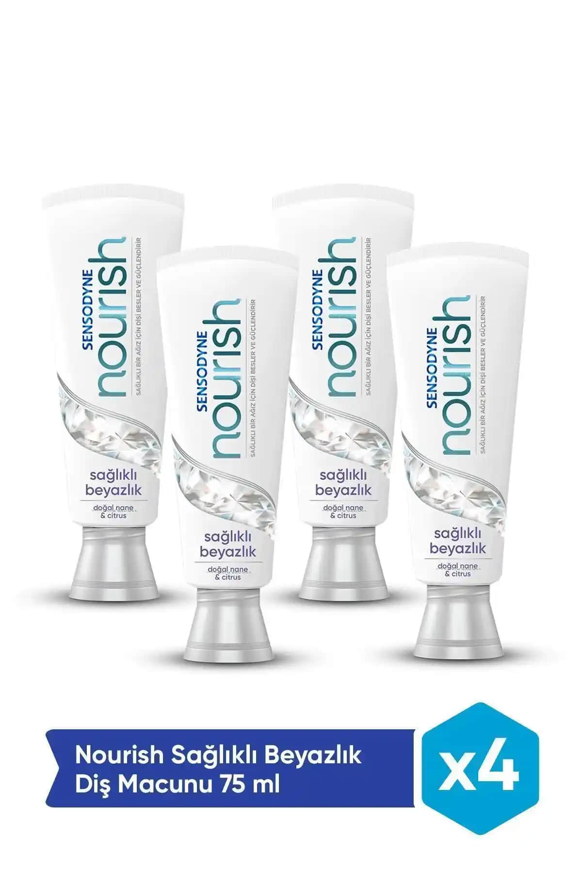 Sensodyne Nourish Hassas Dişler İçin Güçlü ve Güvenilir Beyazlık Diş Macunu