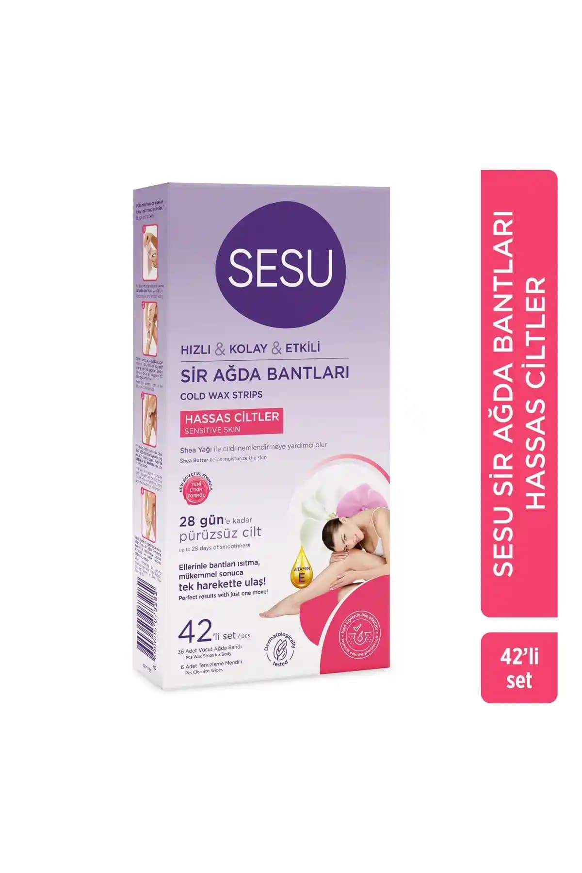 Sesu Sir Ağda Ban<dı> Hassas Ciltler İçin Etkili ve Pratik Tüy Alma Çözümü