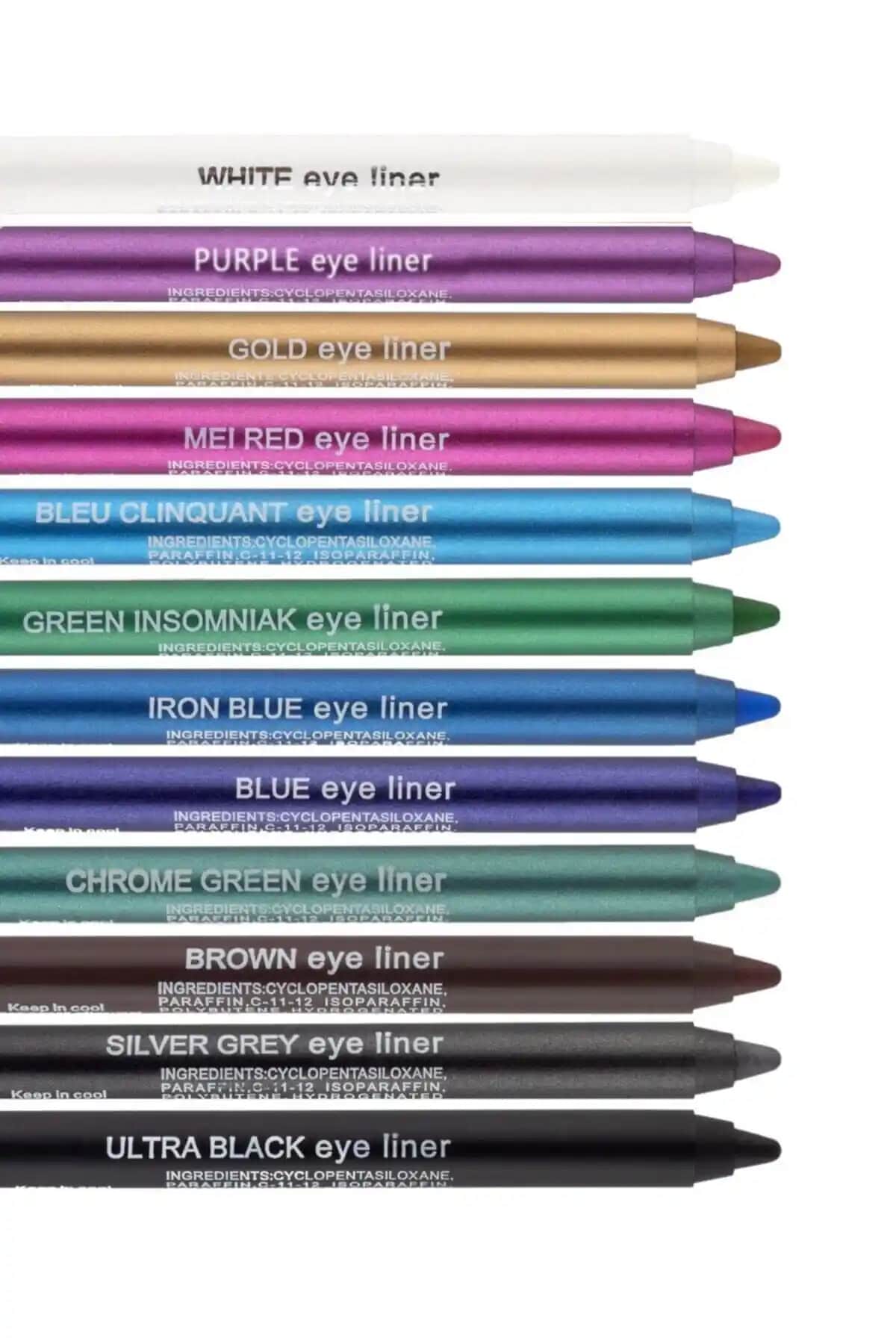 Sildne 12 Renkli Neon Eyeliner Seti Günlük ve Özel Gün Kullanımı İçin Uygun